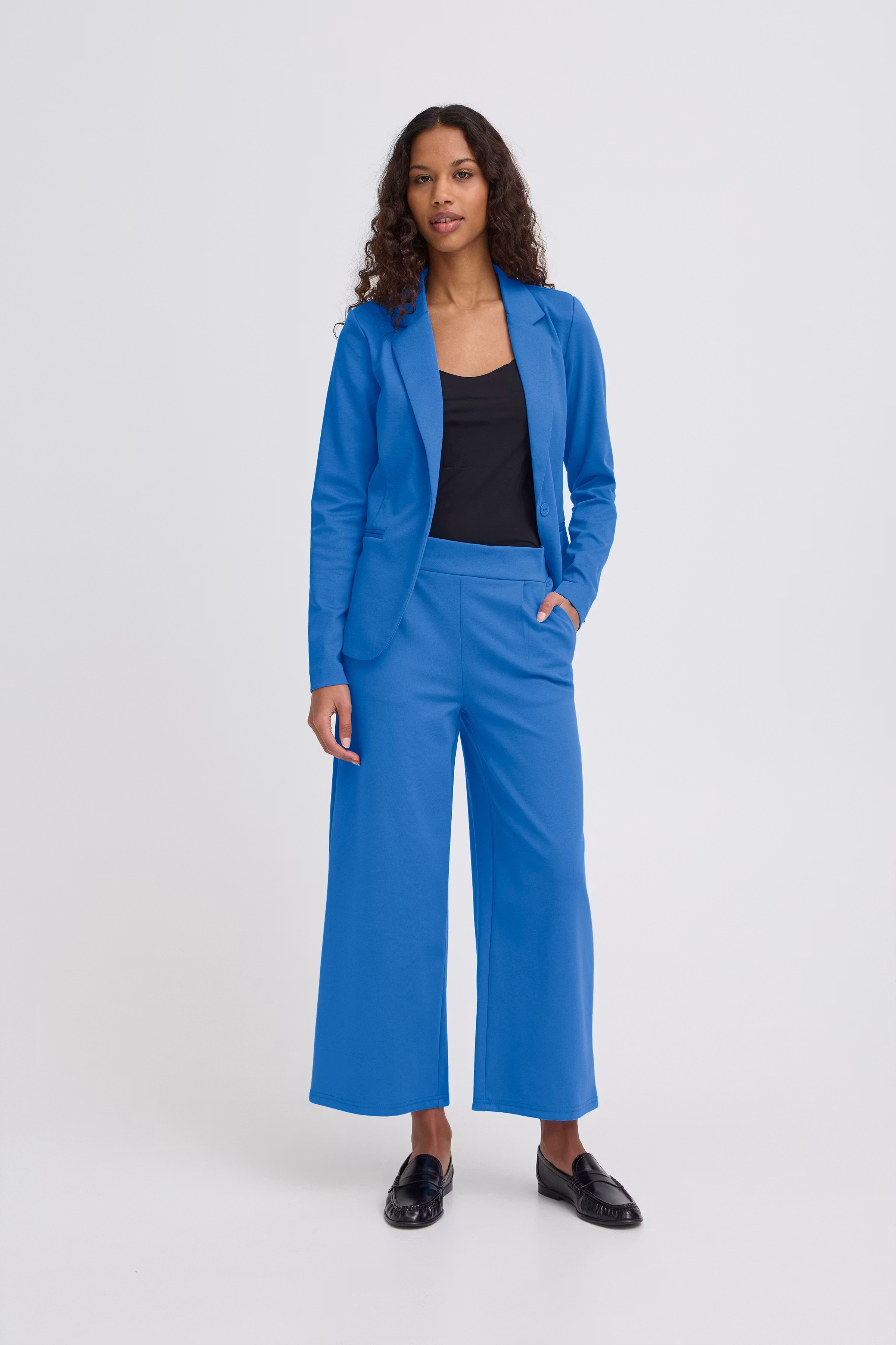 IHKATE PIQUE Trousers in blueprint / blue colour | ICHI