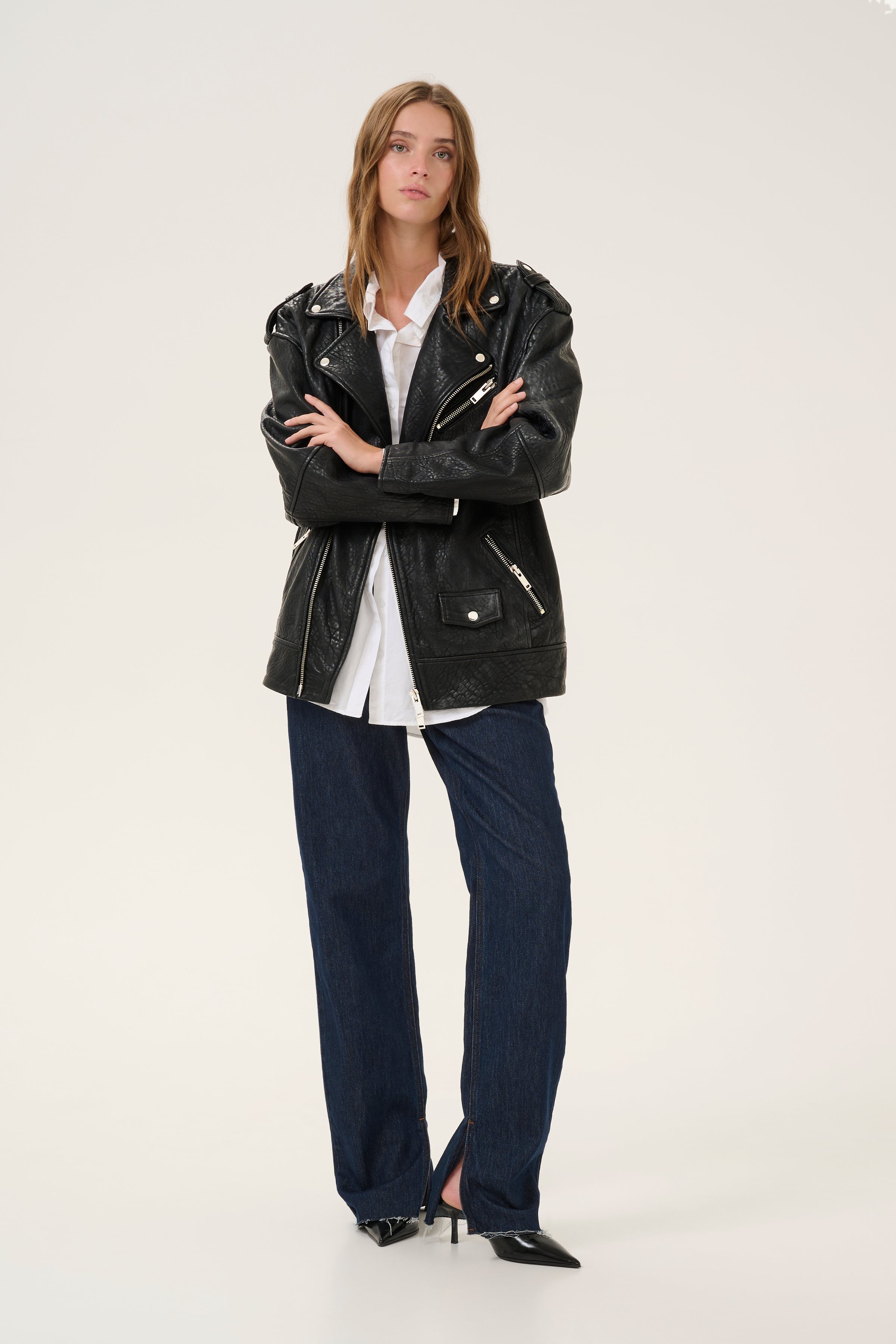 GinaMW Leren jas LOOKBOOK FRONT 10705105-100031