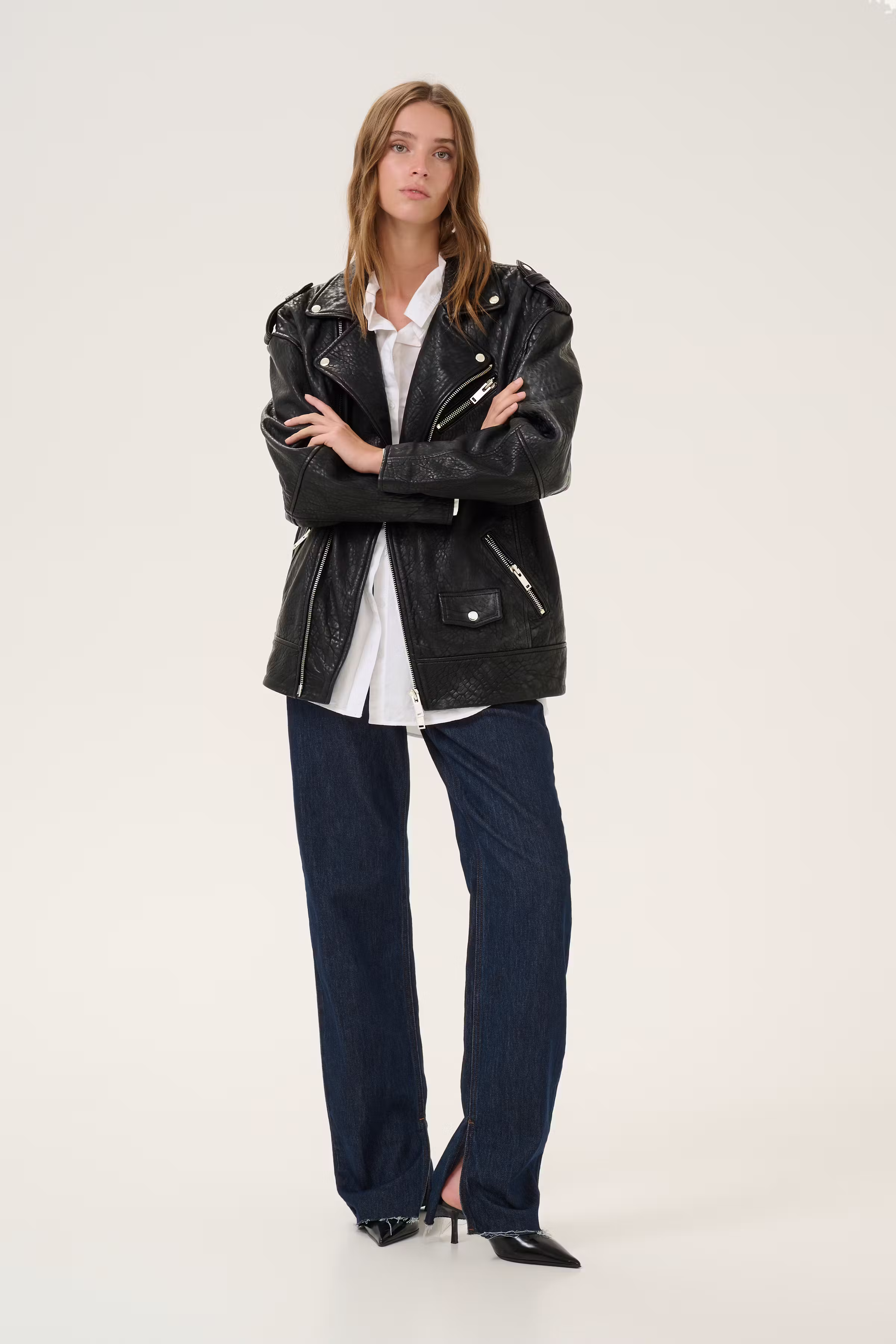 GinaMW Leather jacket LOOKBOOK FRONT 10705105-100031