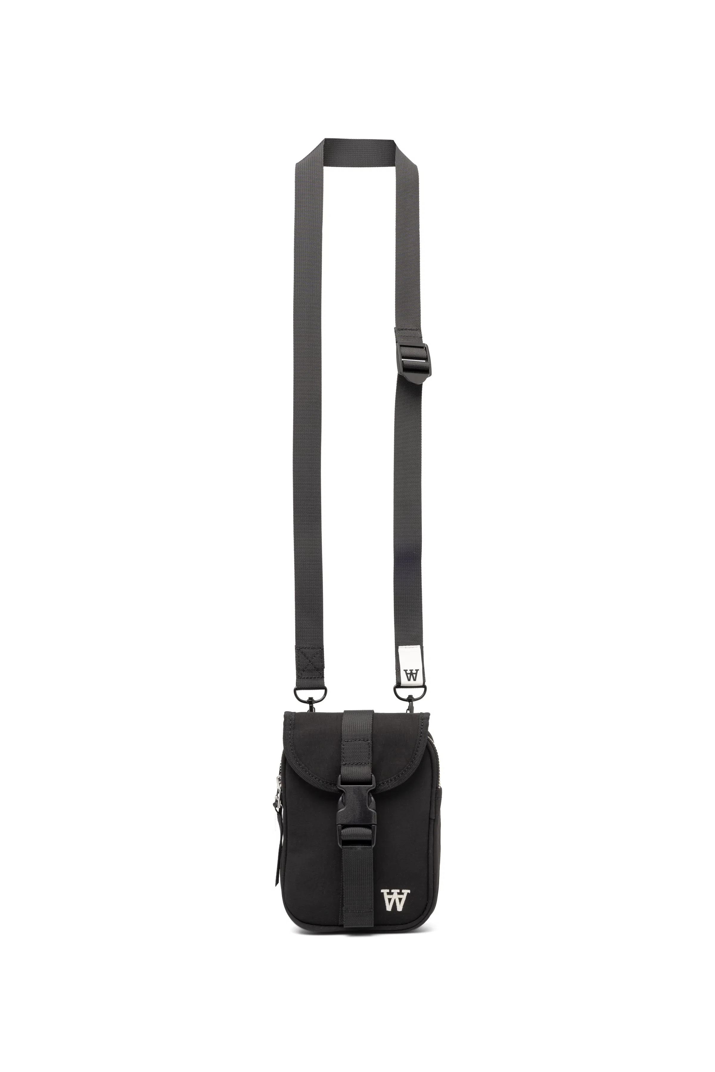WWFlorian side bag in black nylon | WoodWood