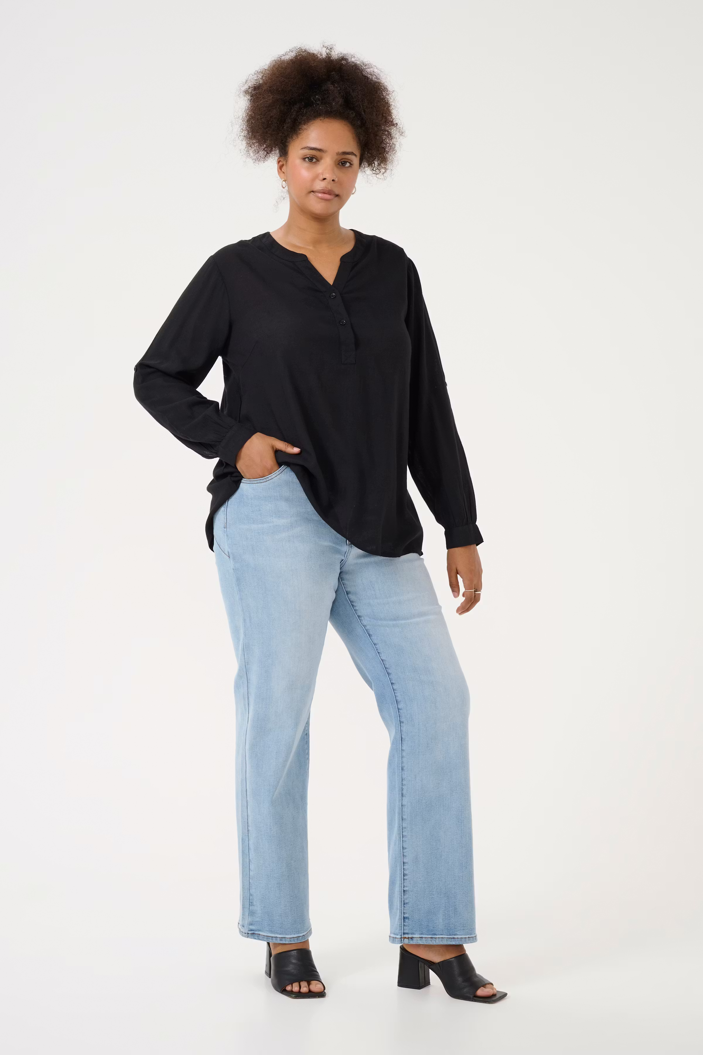 KCmille Leinen Bluse LOOKBOOK FRONT 10582215-100121