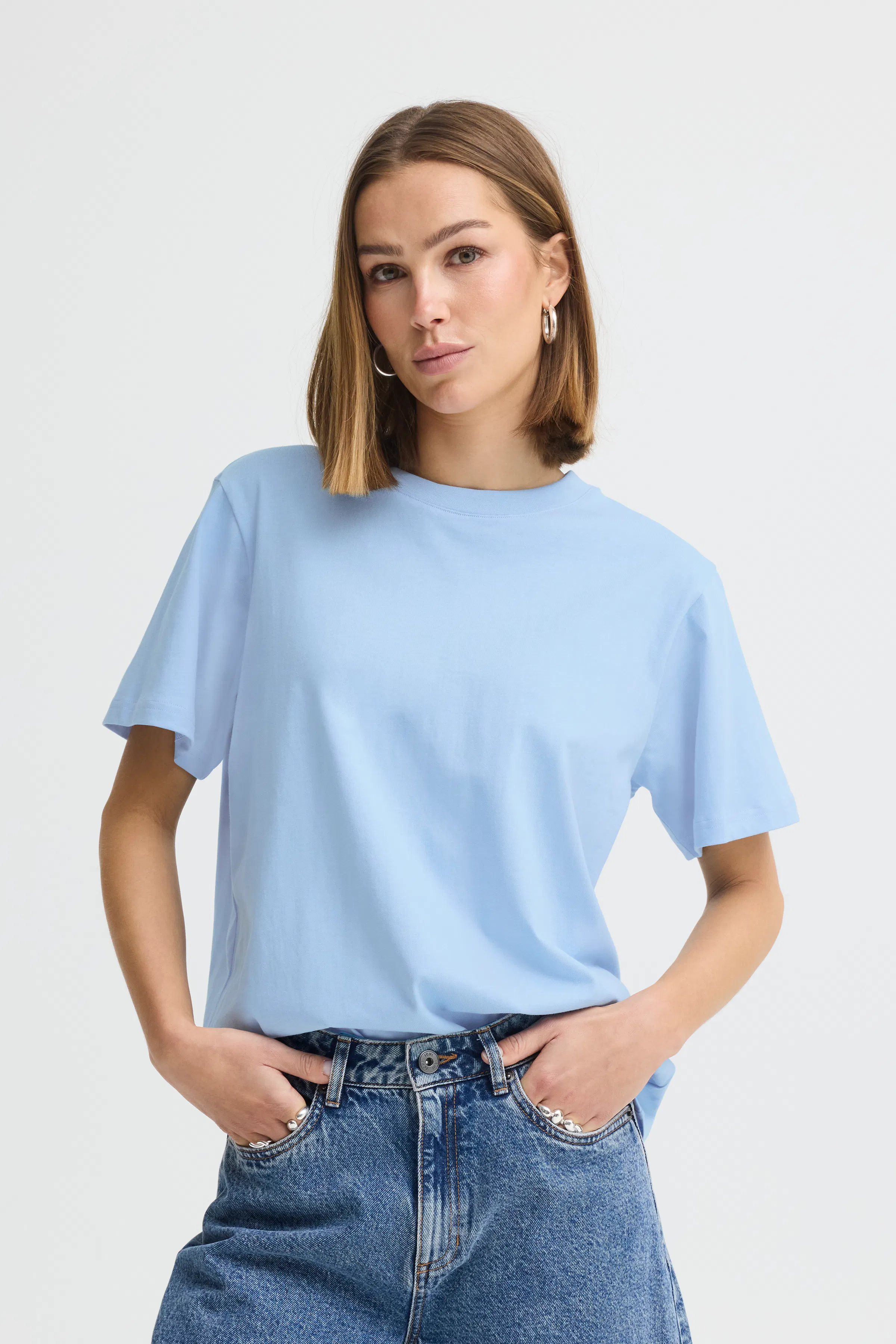 Ichi T-Shirt Donna In Cotone Organico | Girocollo Con Ricamo | Cuore, Fiore, Trifoglio