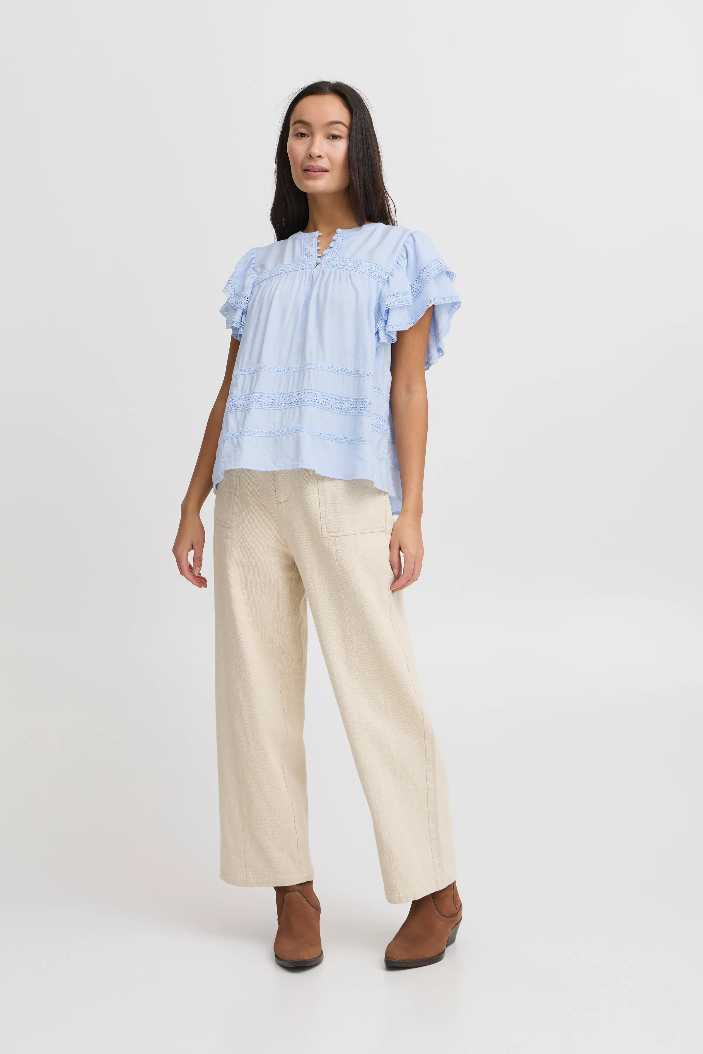 IRDEMI Kortermet bluse LOOKBOOK FRONT 20122628-144110