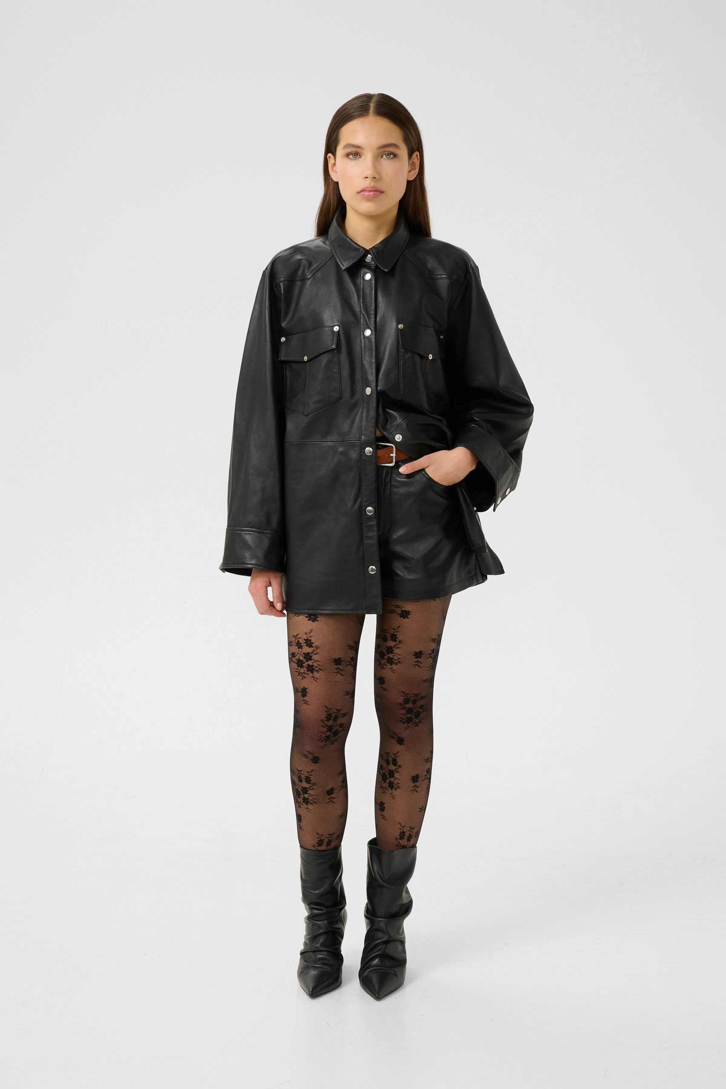 GZmarlie Læderskjorte LOOKBOOK FRONT 10910553-100017