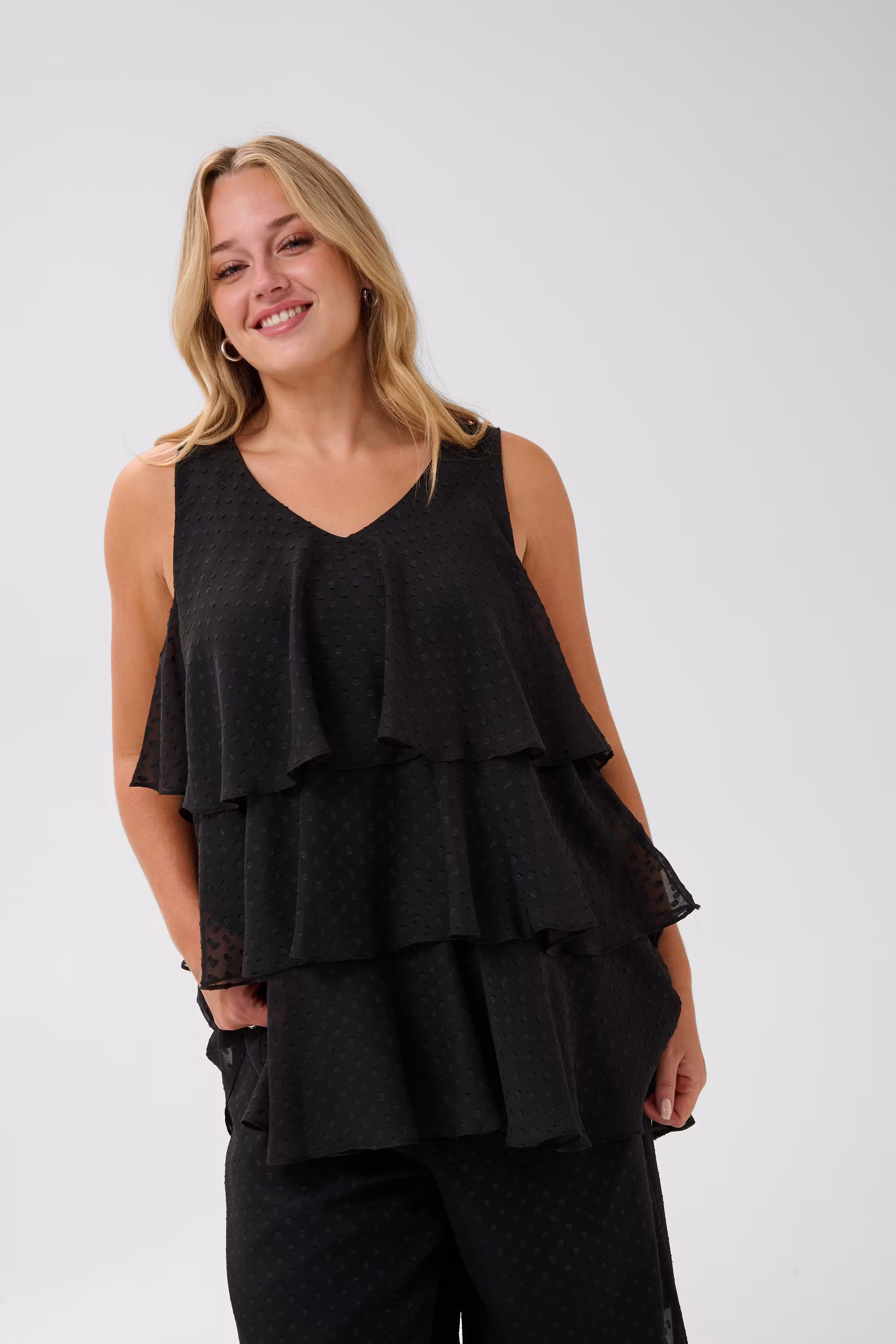 KCrinah Mesh Blouse met Volants LOOKBOOK DETAIL 10584571-100121