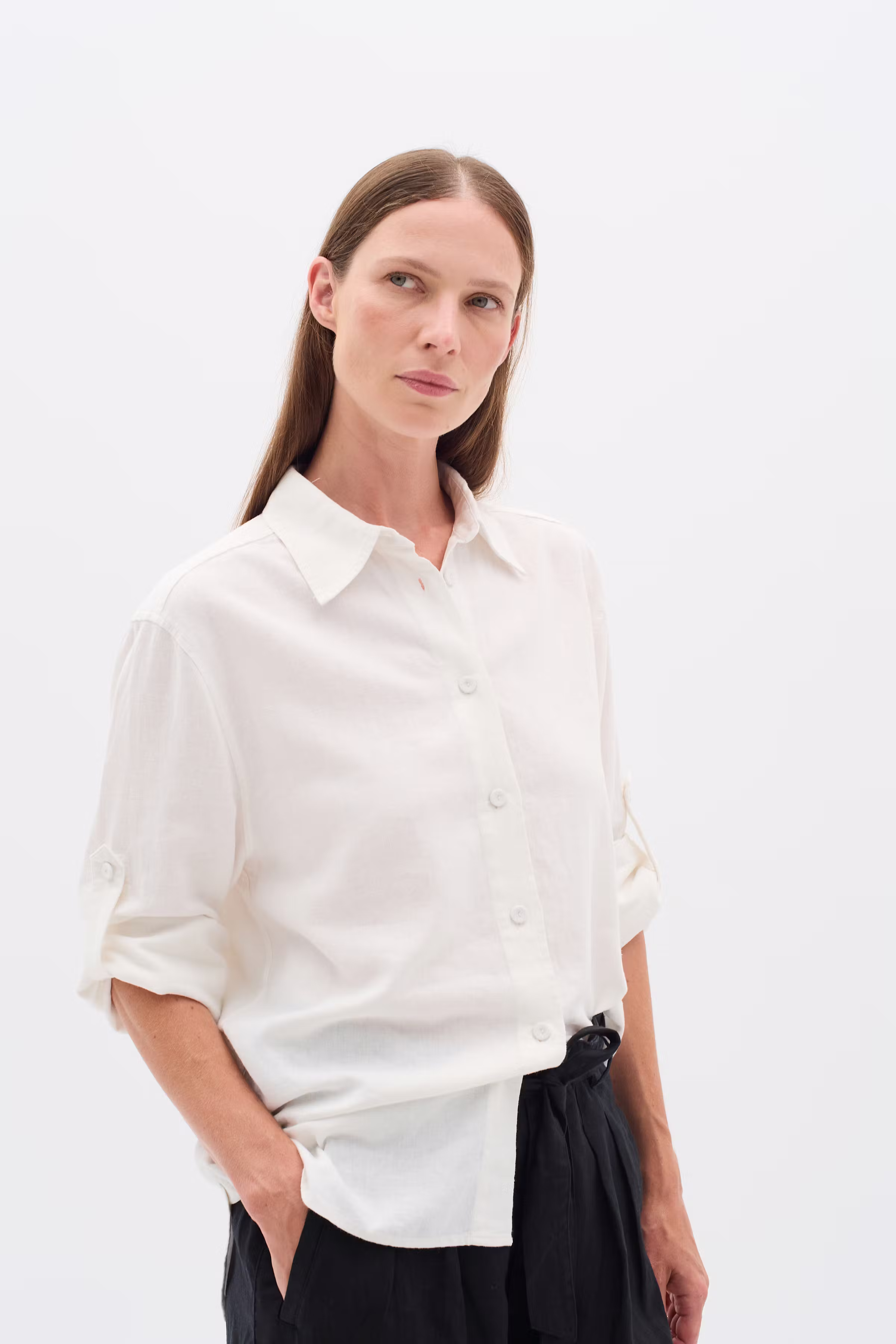 RimoneIW Hør Skjorte LOOKBOOK FRONT 30110367-300001