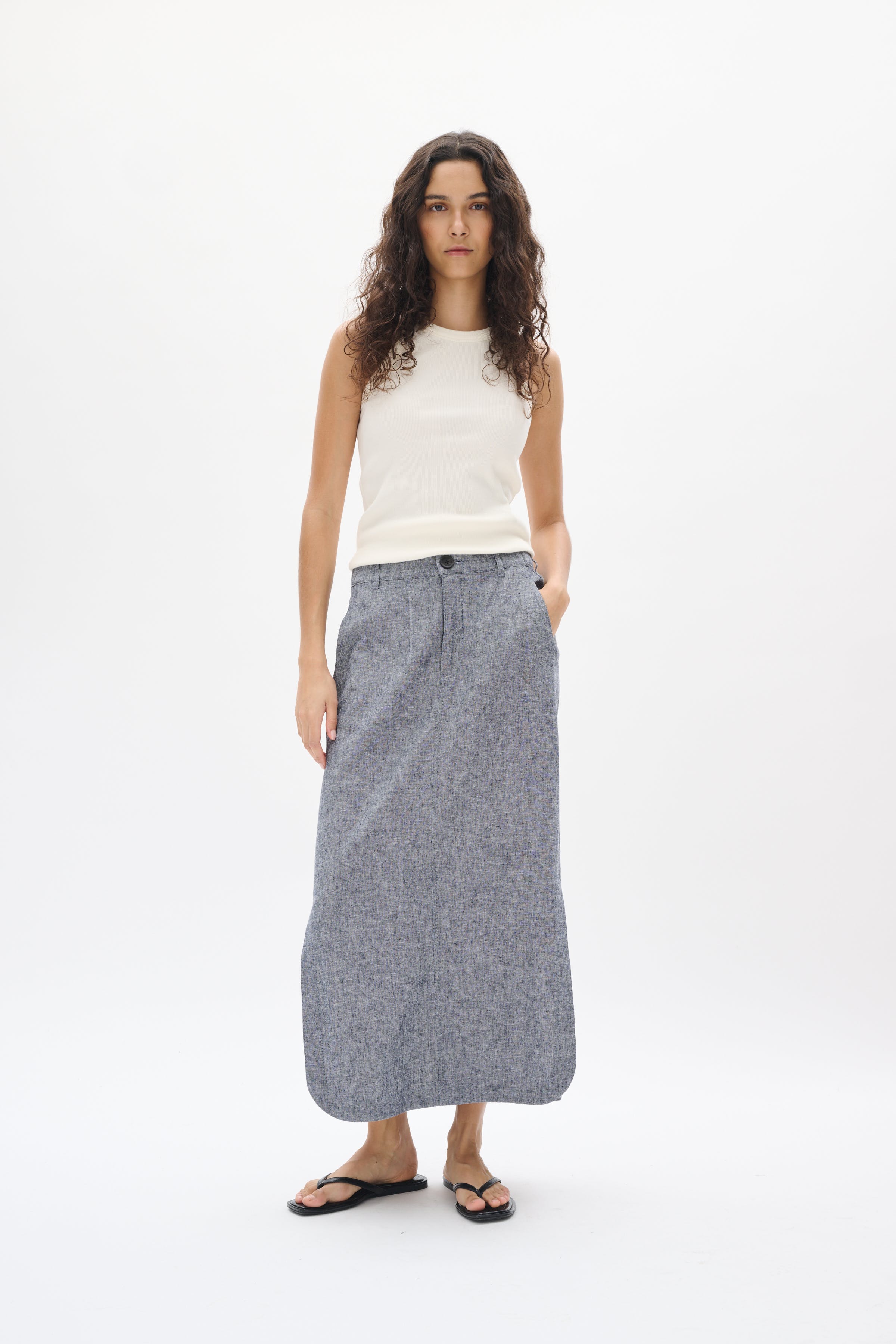 RimoneIW Linnen Rok LOOKBOOK FRONT 30110364-302004