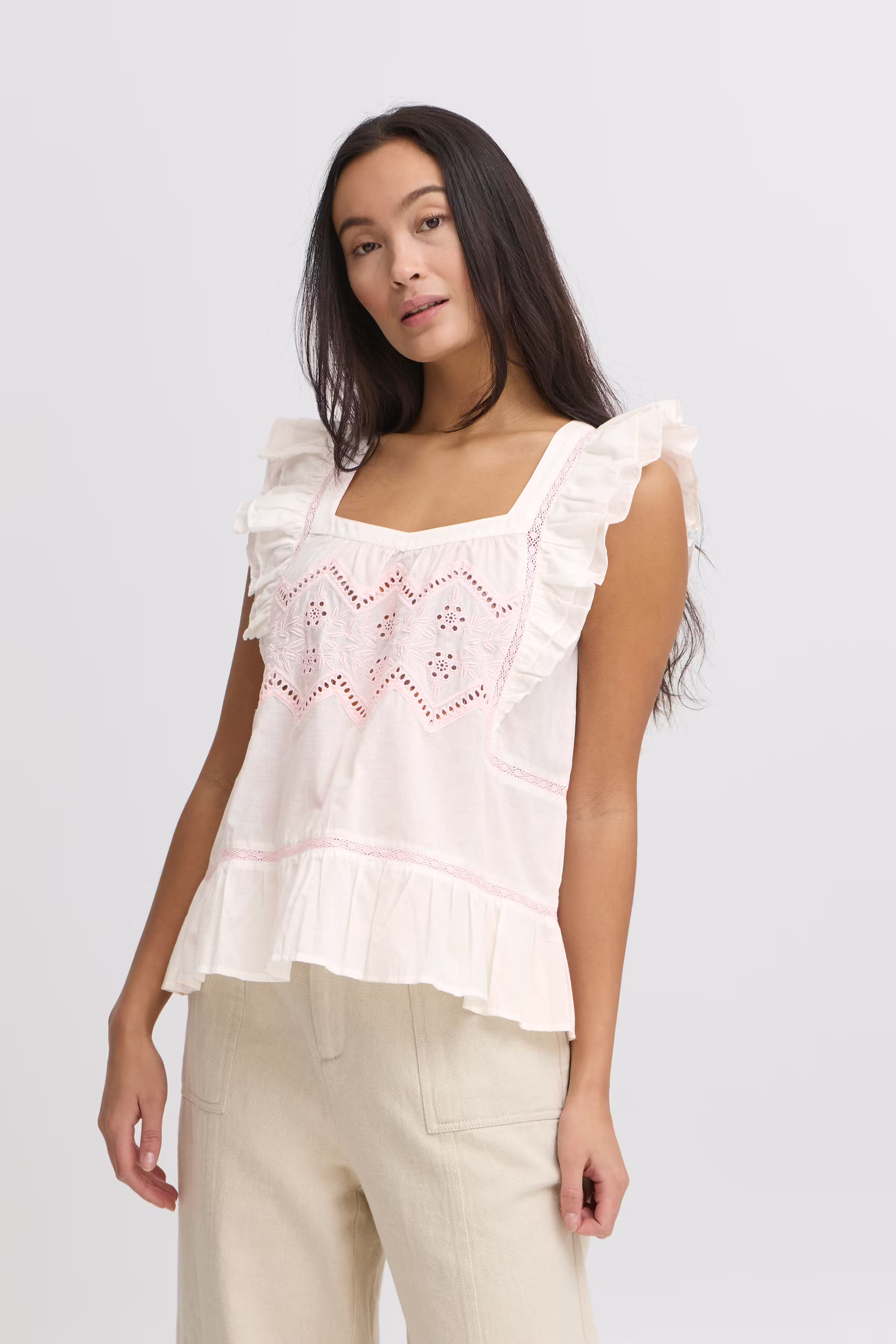 IREMILY Kurzarm-Bluse LOOKBOOK FRONT 20122890-110602