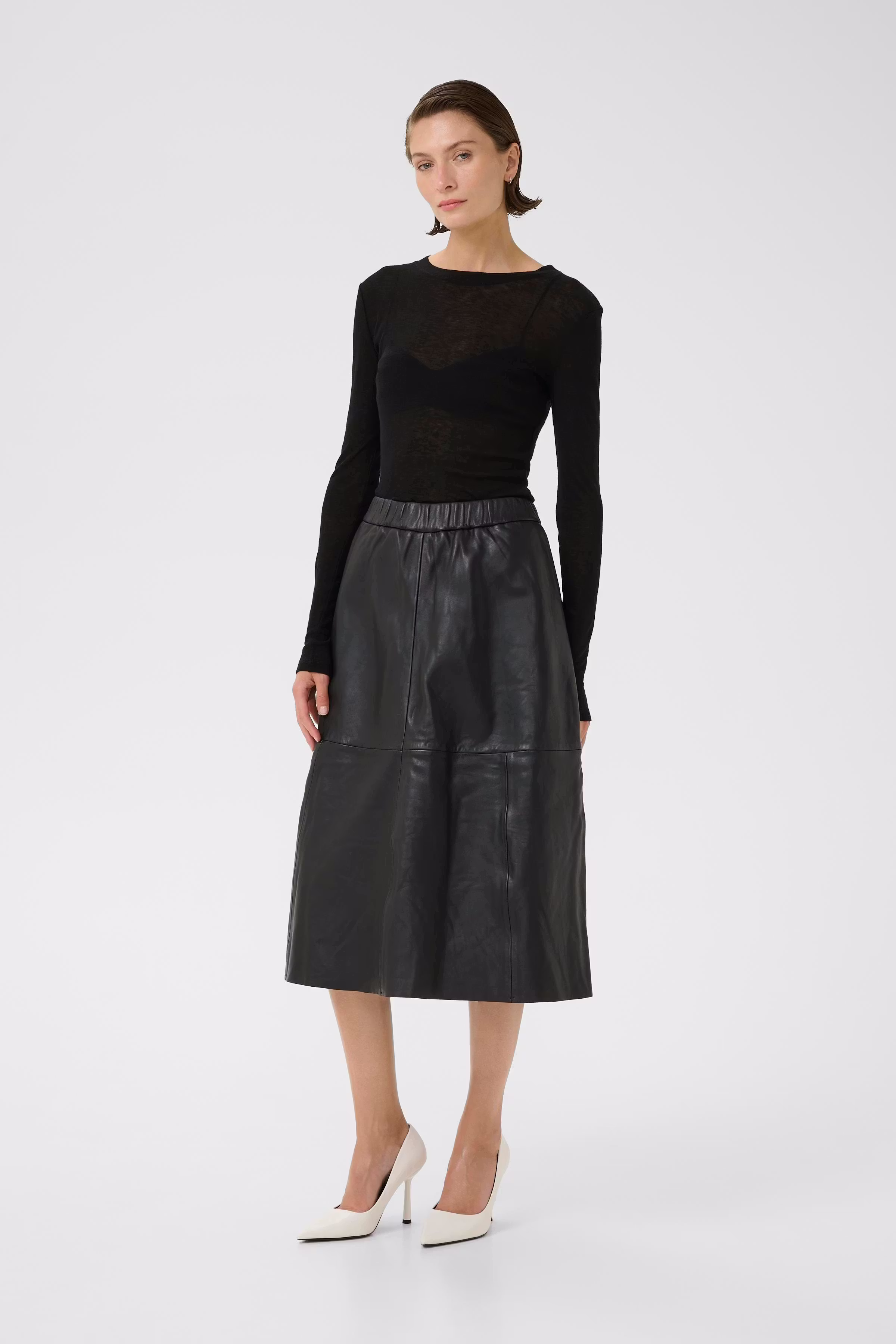 KBAnja Lædernederdel LOOKBOOK FRONT 10105848-194008