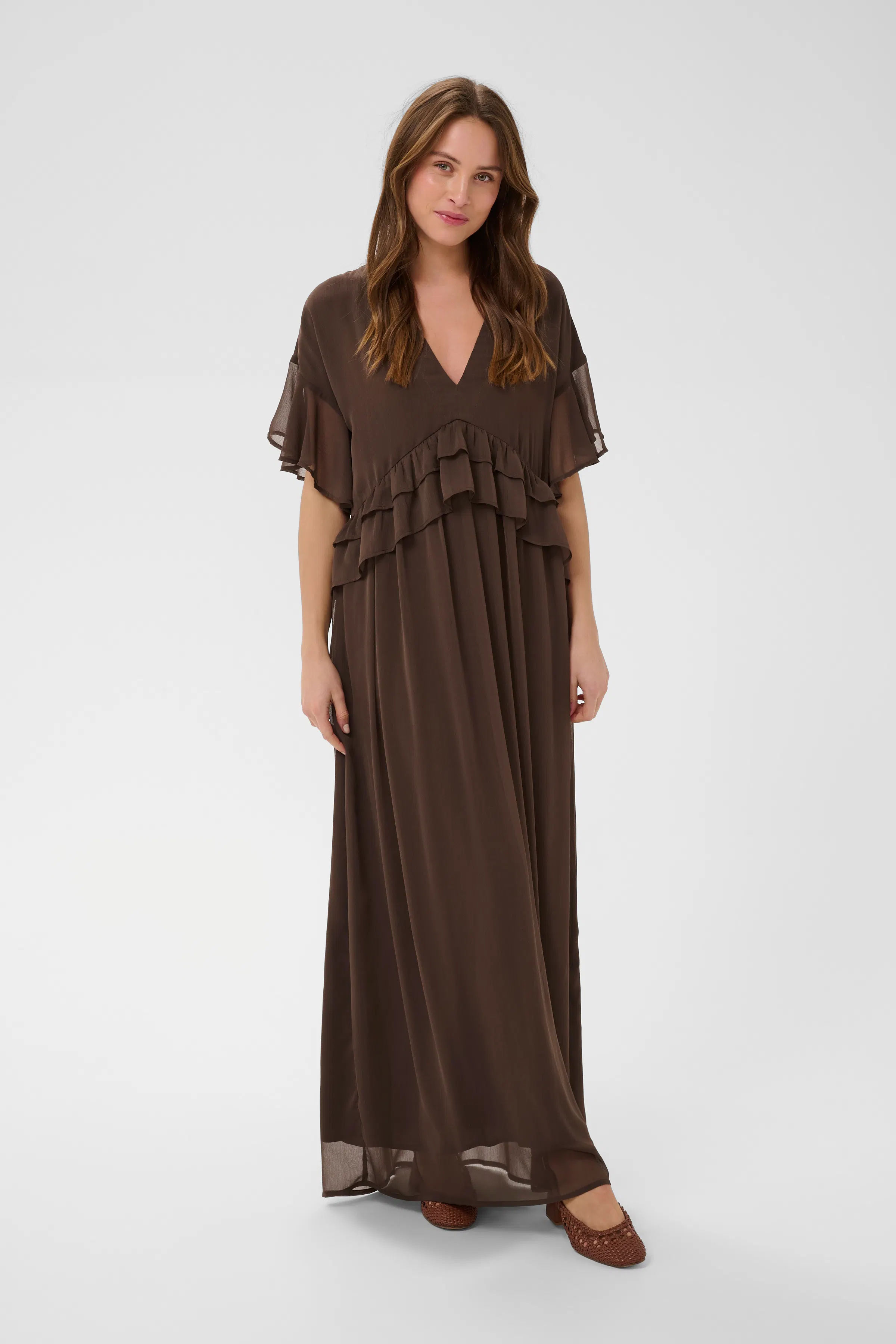 ElmikoSZ Dress in blooming dahlia ice stripe / pink cotton