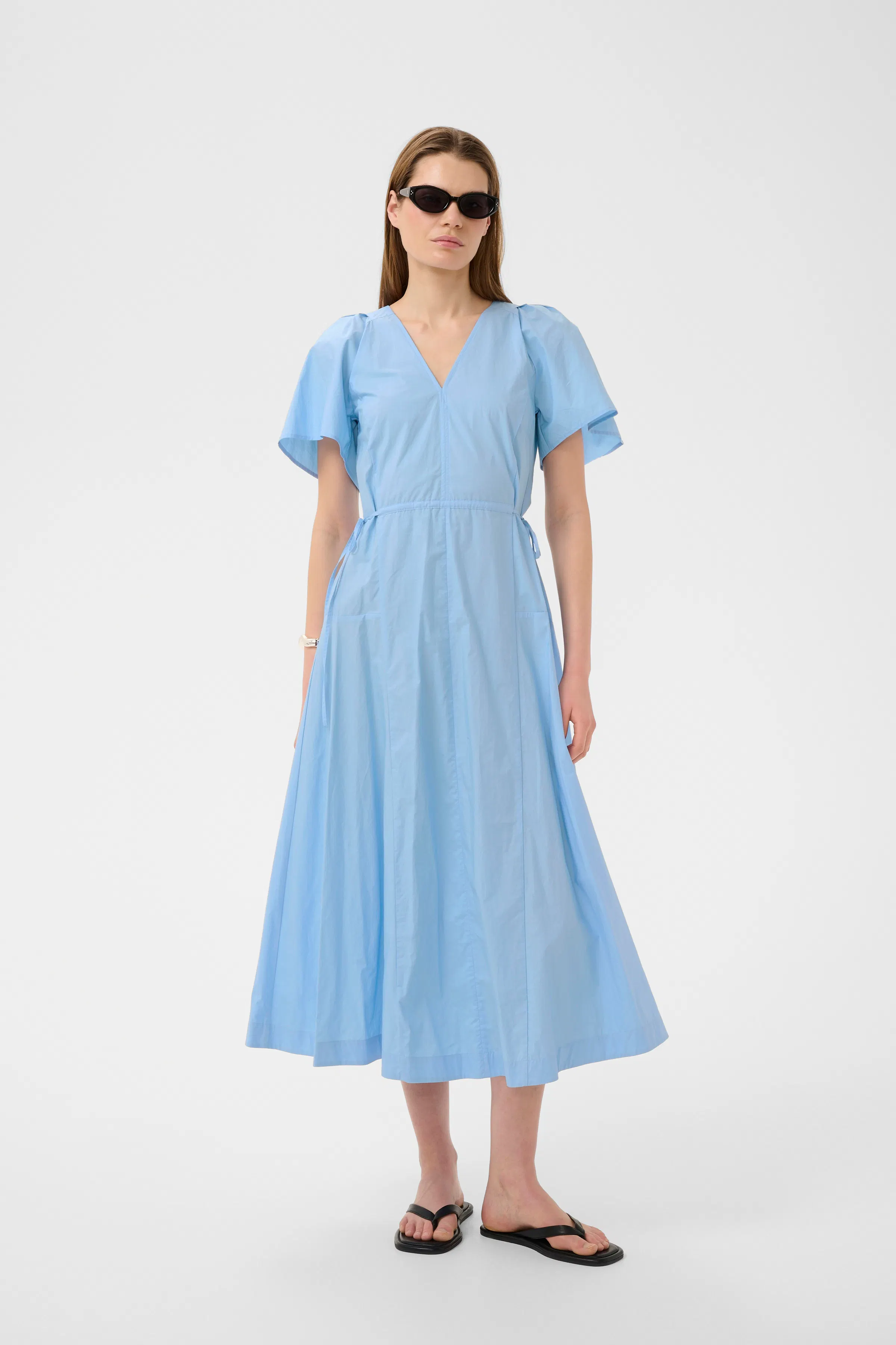 blue sailor dress Navy Blue Sailor Collar Swing Dress - Large main image 1