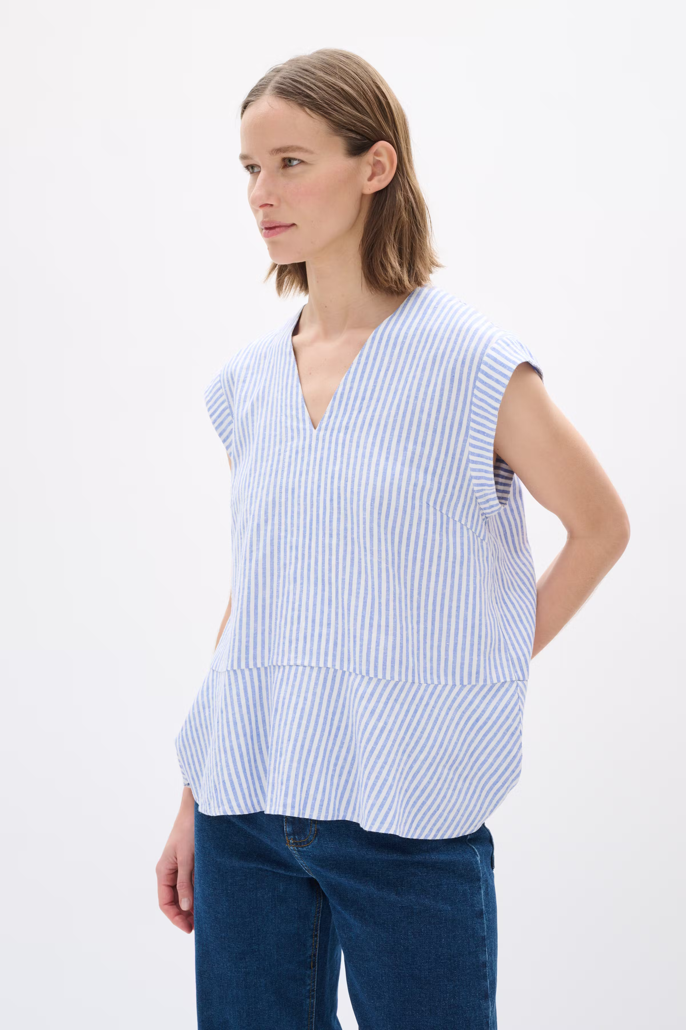 RimoneIW Hør Top LOOKBOOK FRONT 30110361-300012