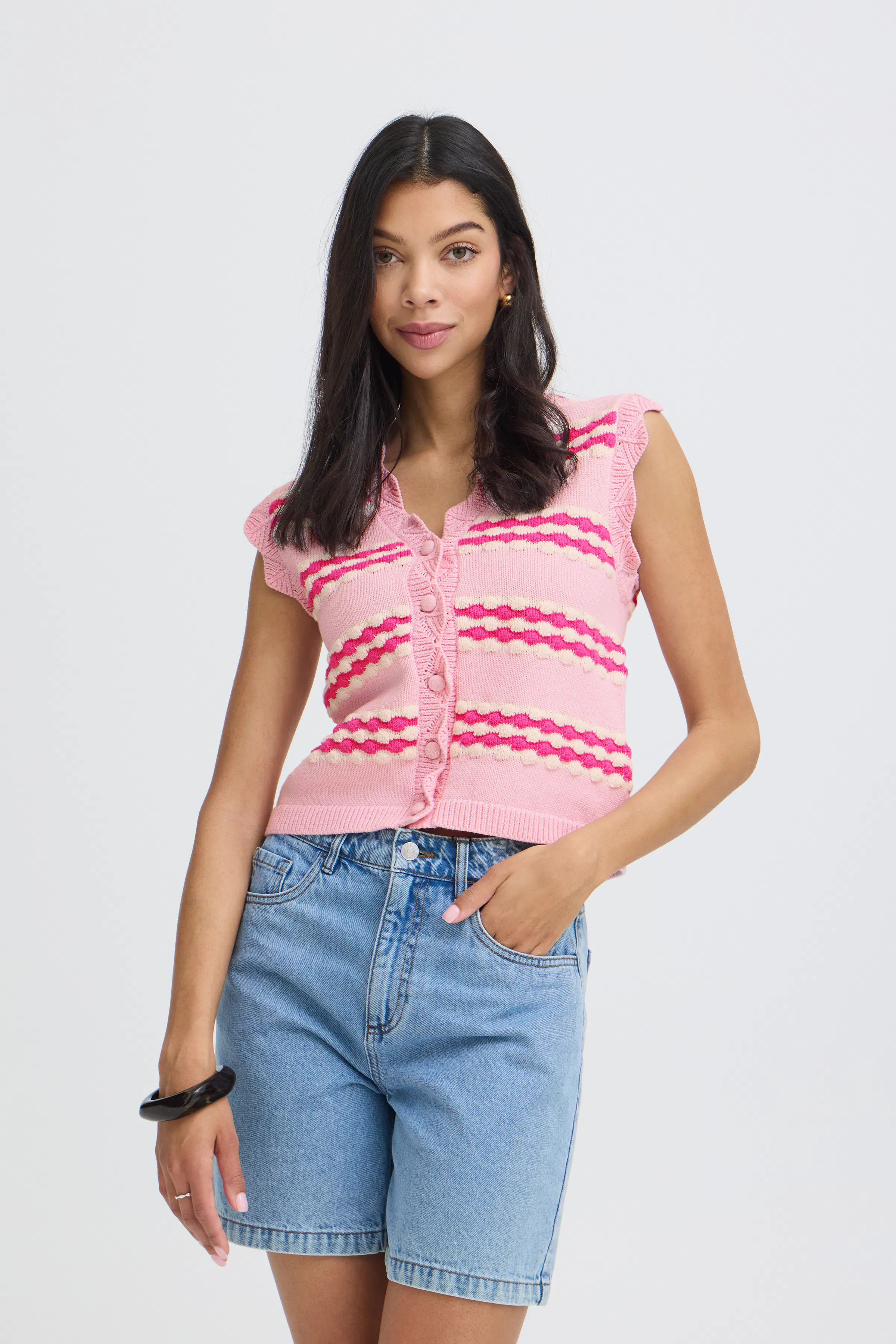 BYOSANRA Strikket vest LOOKBOOK FRONT 20818954-900008209