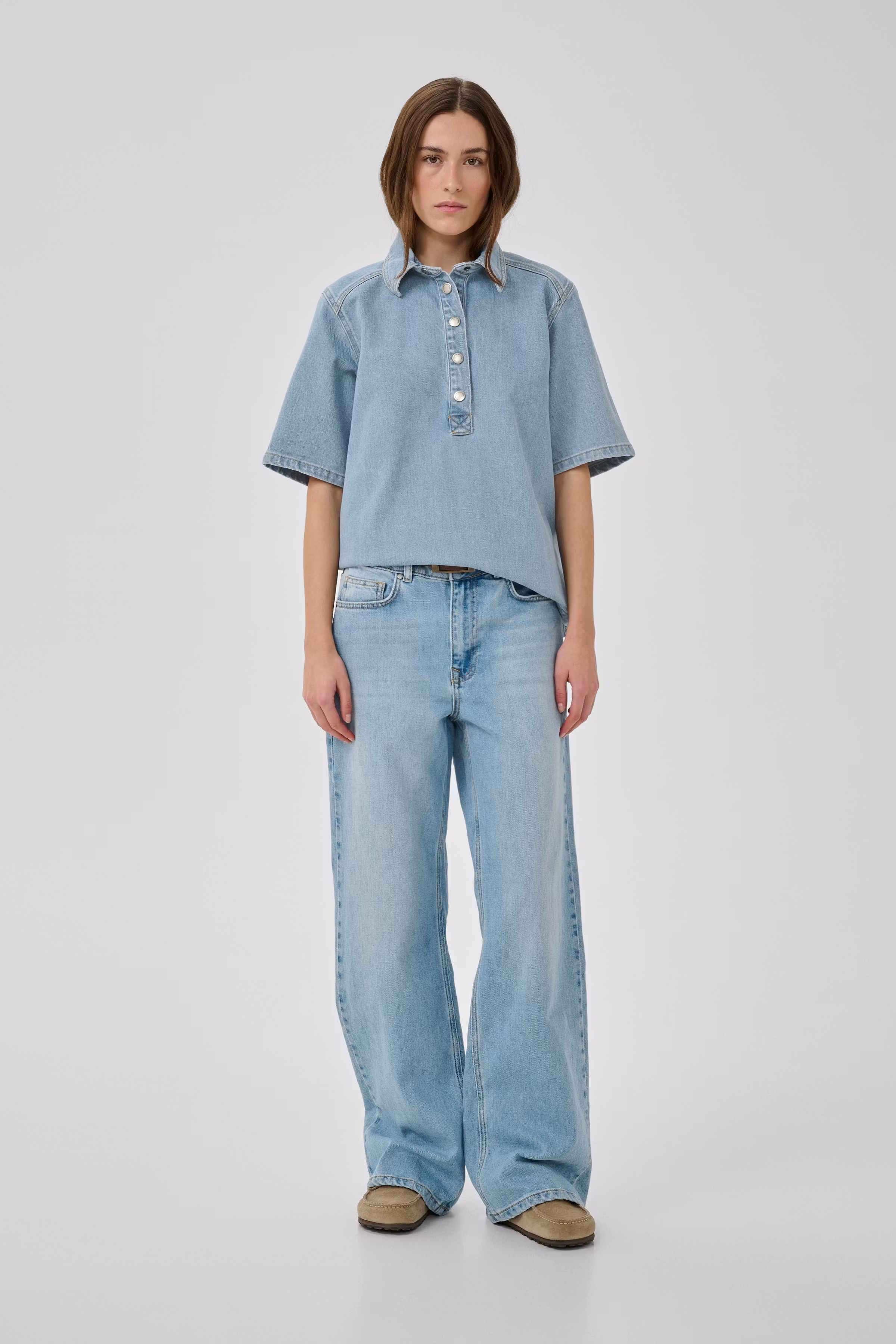 AbinaMW Denim polo shirt LOOKBOOK FRONT 10704772-100045