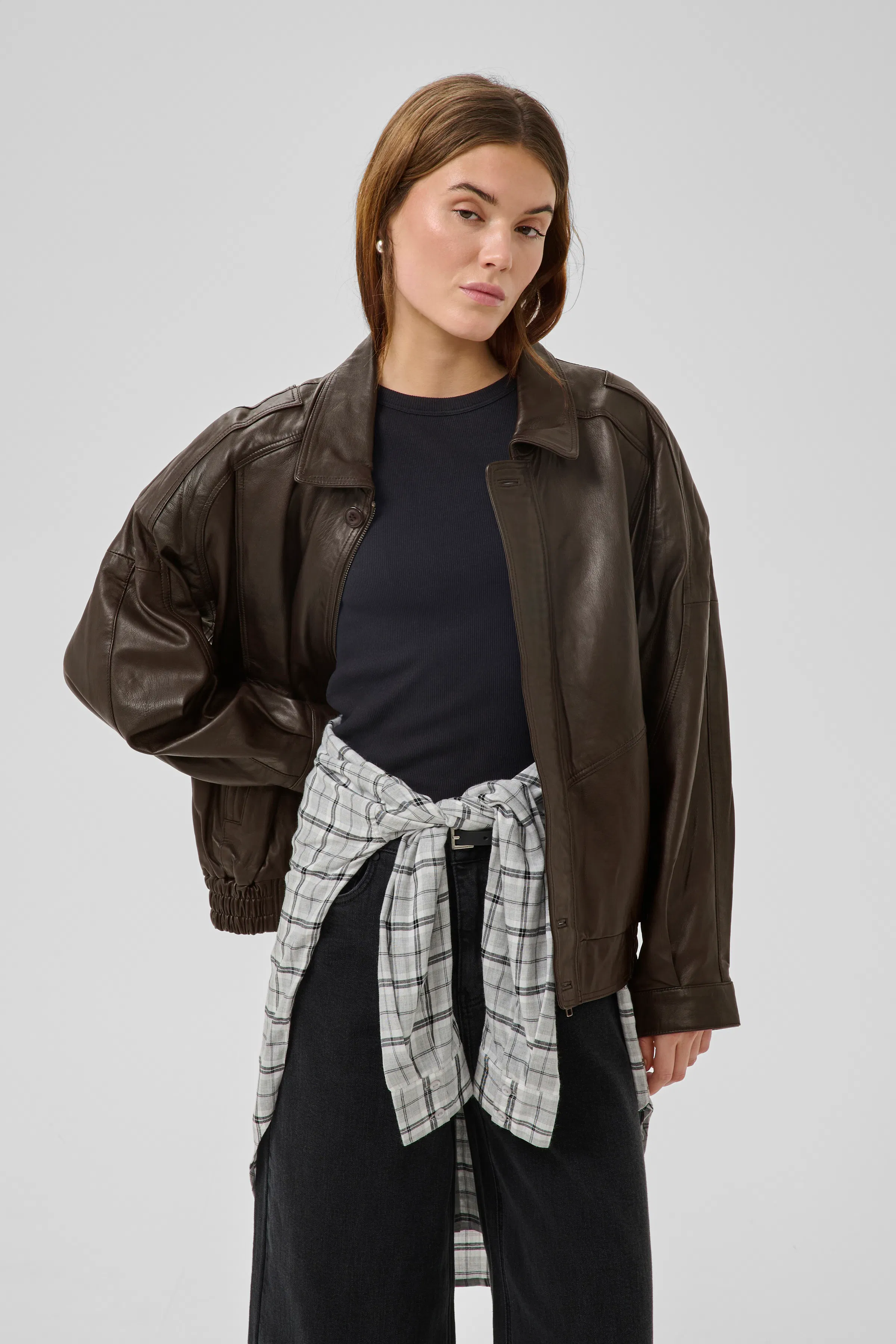 JackieMW Leather jacket in black lamb leather