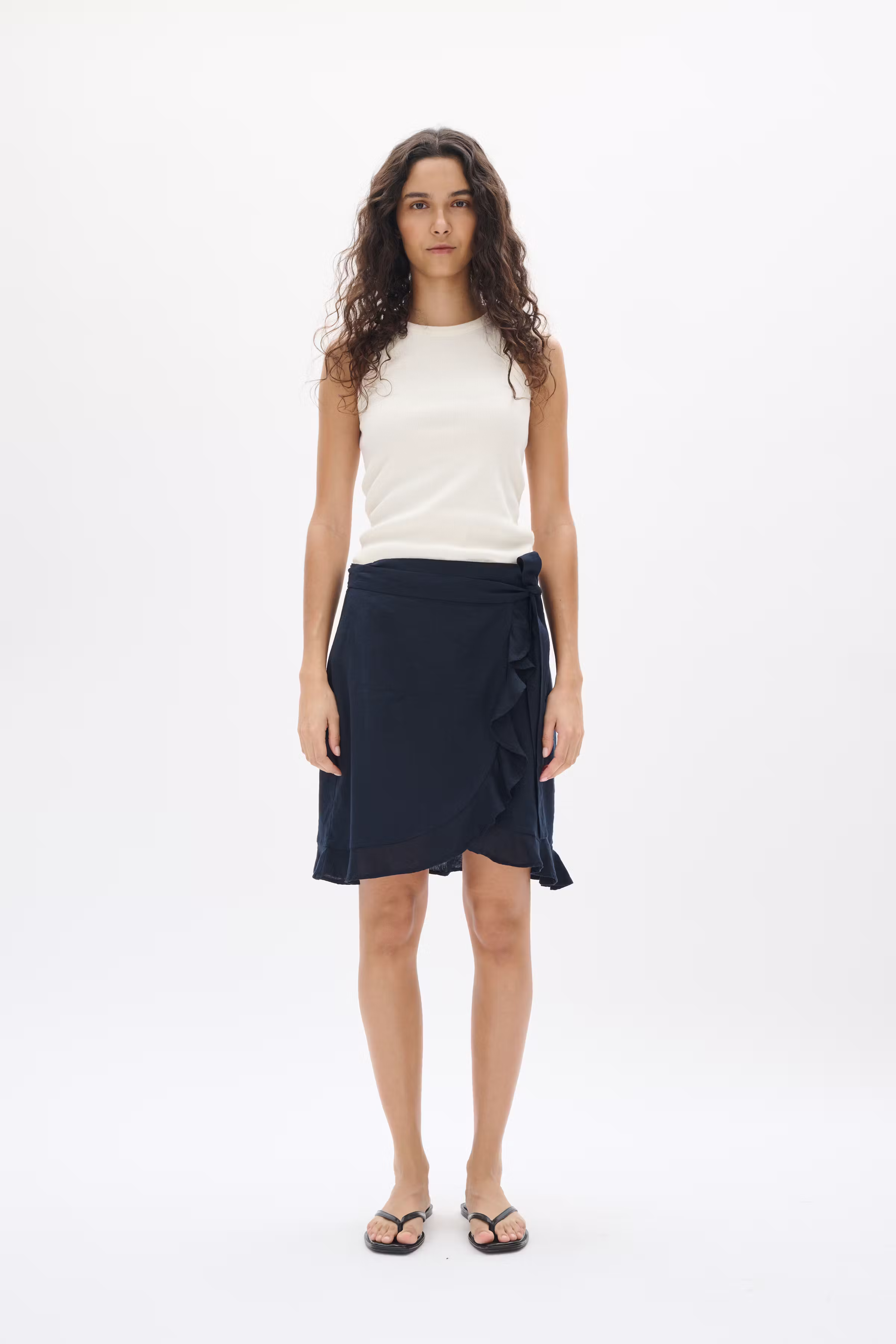 FaridaIW Linnen Rok LOOKBOOK FRONT 30110440-300005