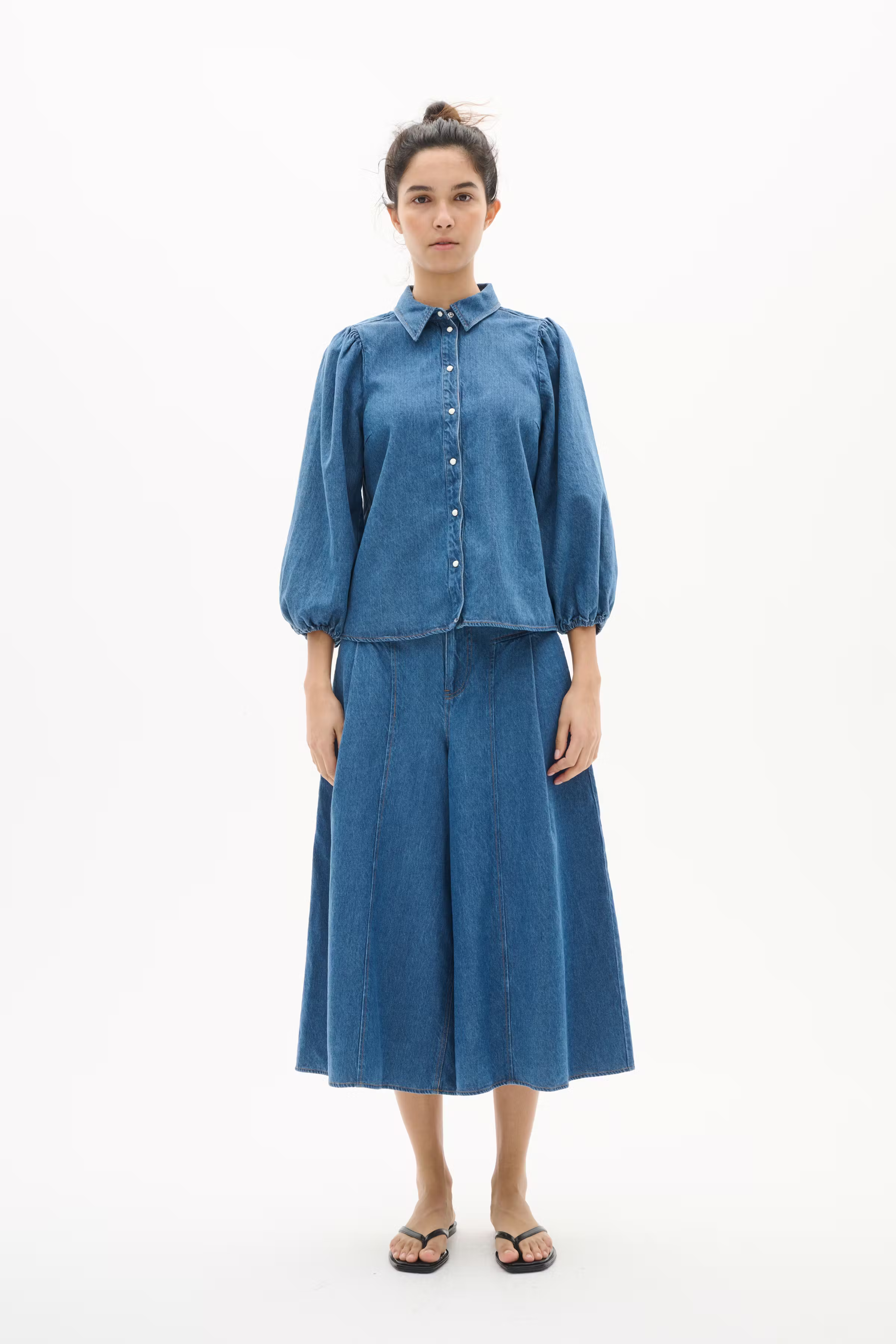 BallarizIW Denimskjorte LOOKBOOK FRONT 30110626-300013