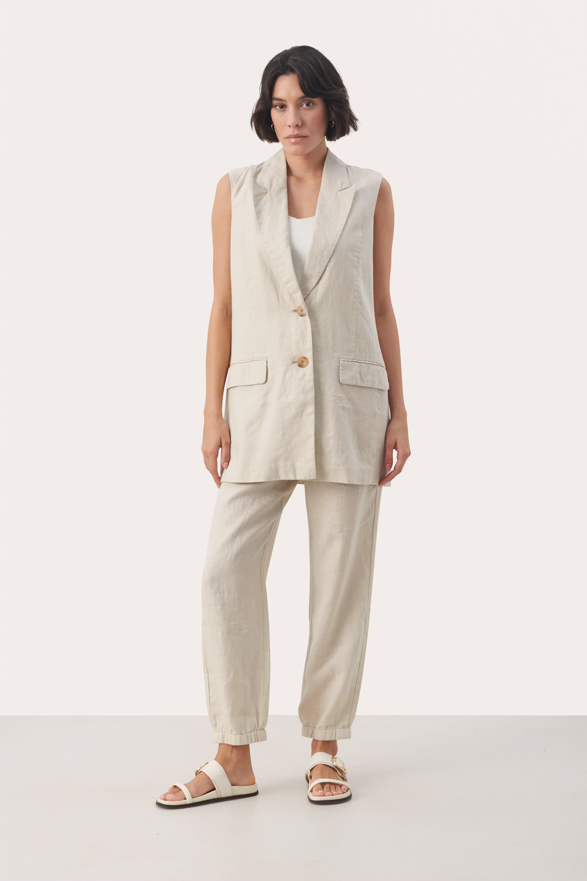 EnyoPW Linnen vest LOOKBOOK FRONT 30308505-130400