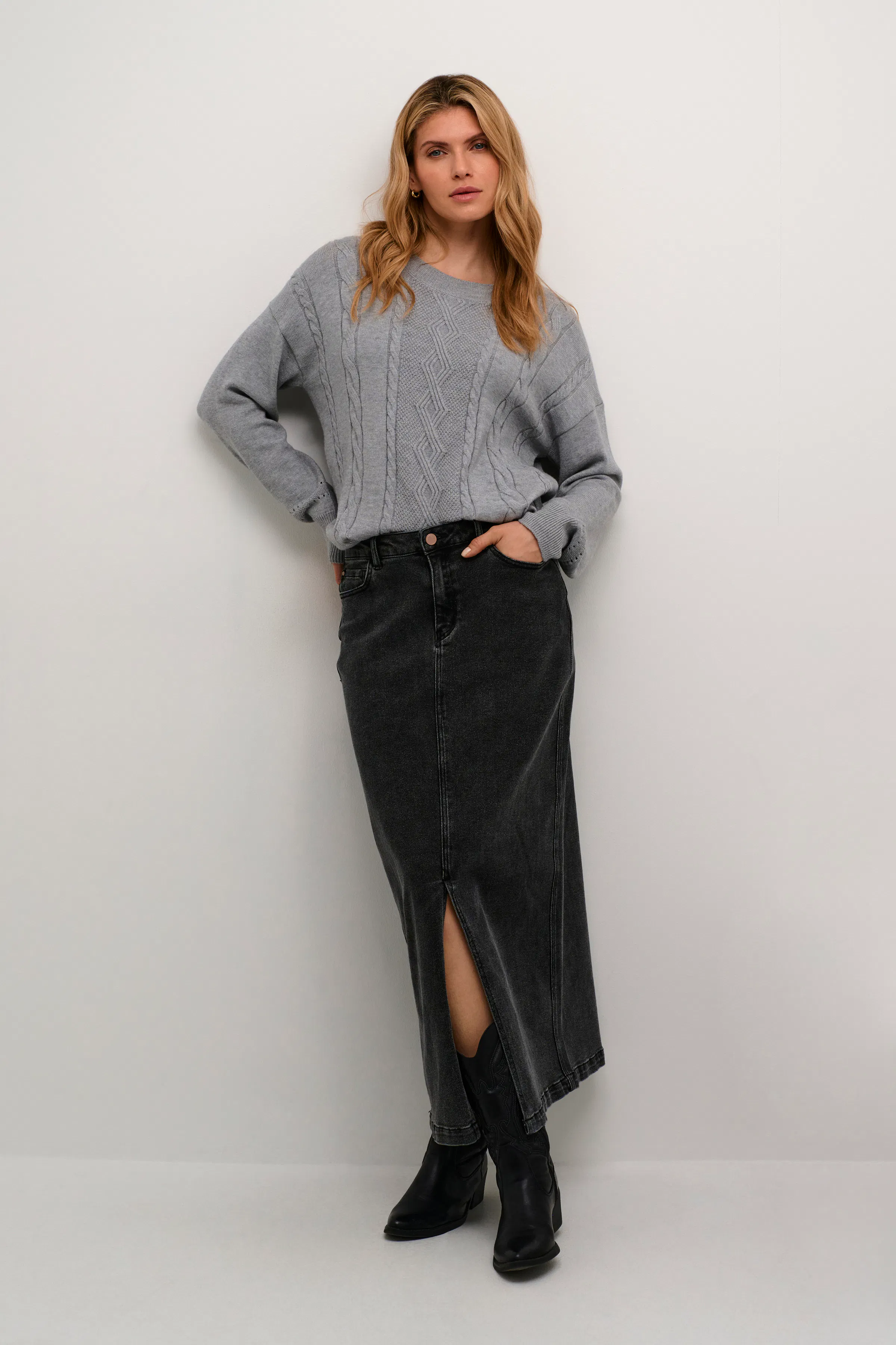 CREbba Denim kjol LOOKBOOK FRONT 10612261-105225