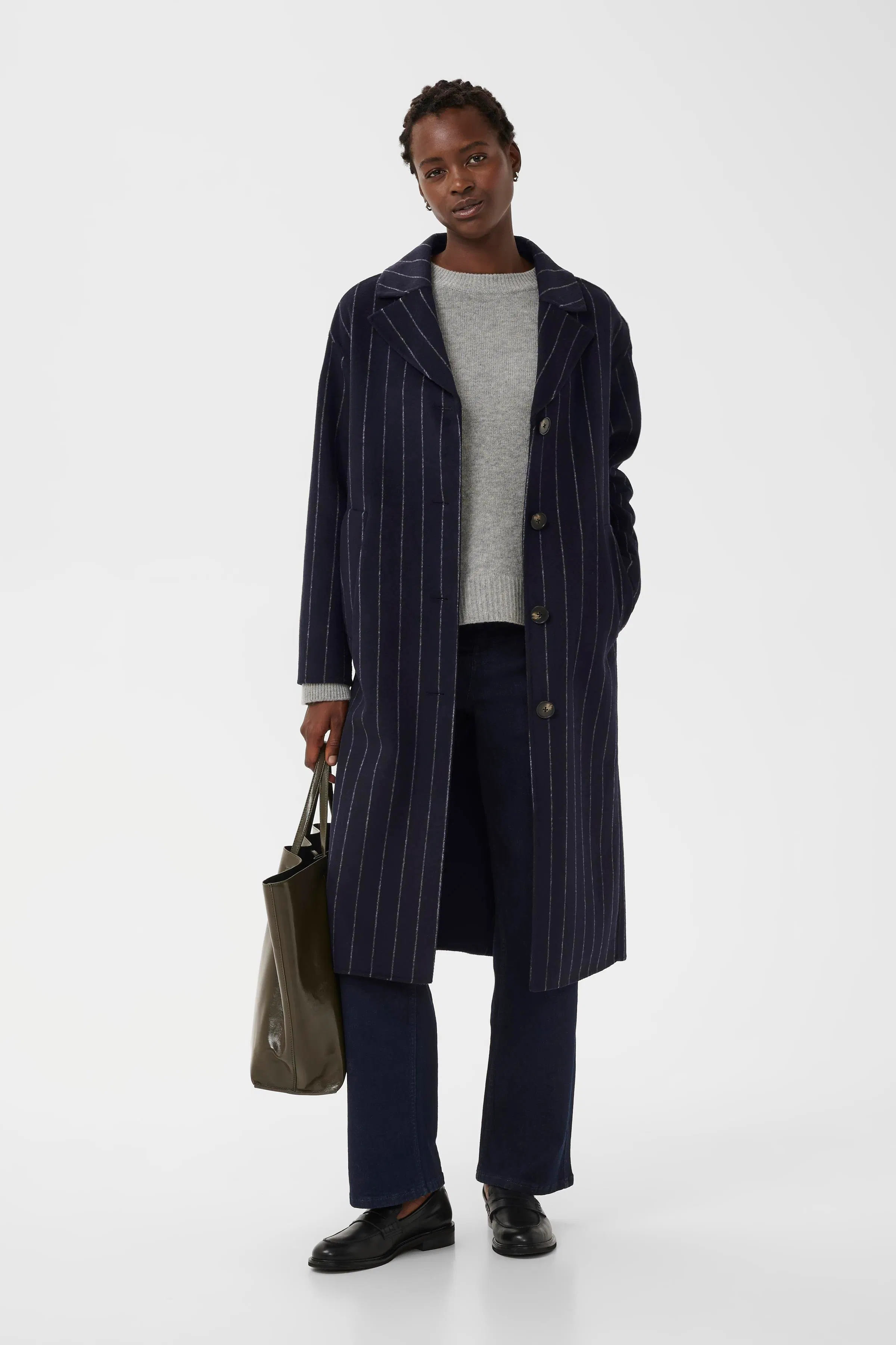 SylviaPW Casual jacket in dark walnut melange / brown colour