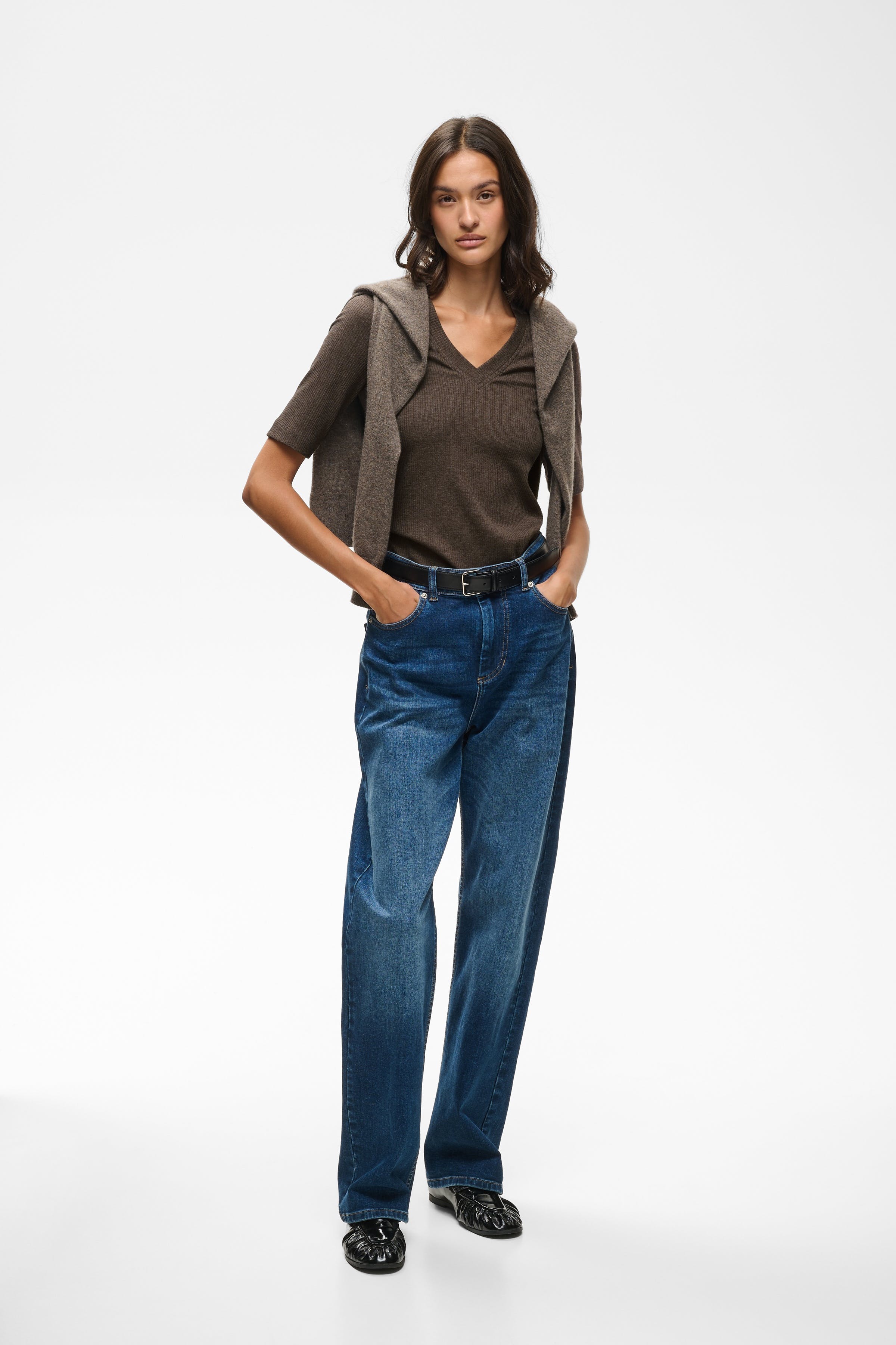DagnaIW Melange V T-shirt LOOKBOOK FRONT 30106865-1911091
