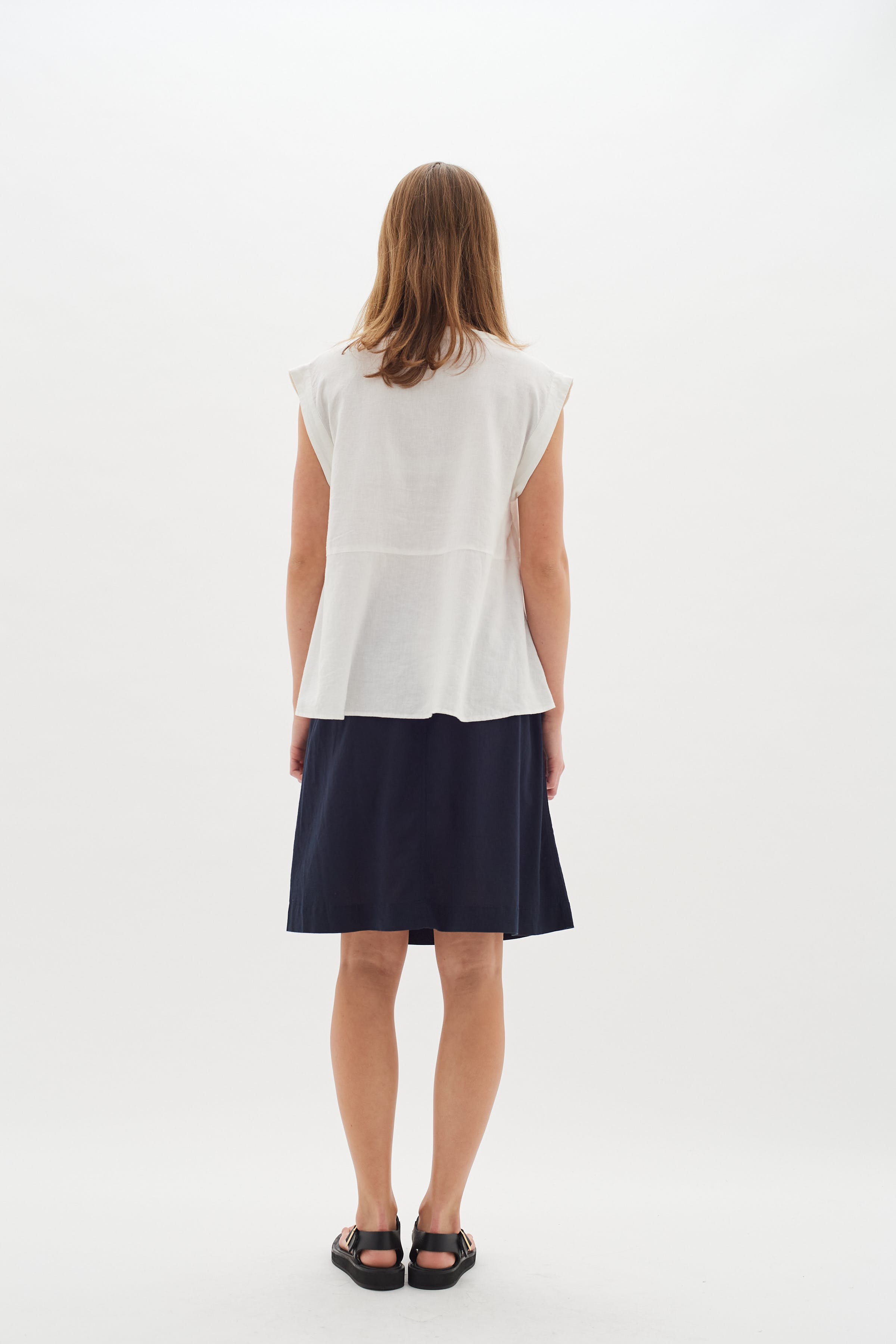 EllieIW Hør Nederdel LOOKBOOK BACK 30109311-300005