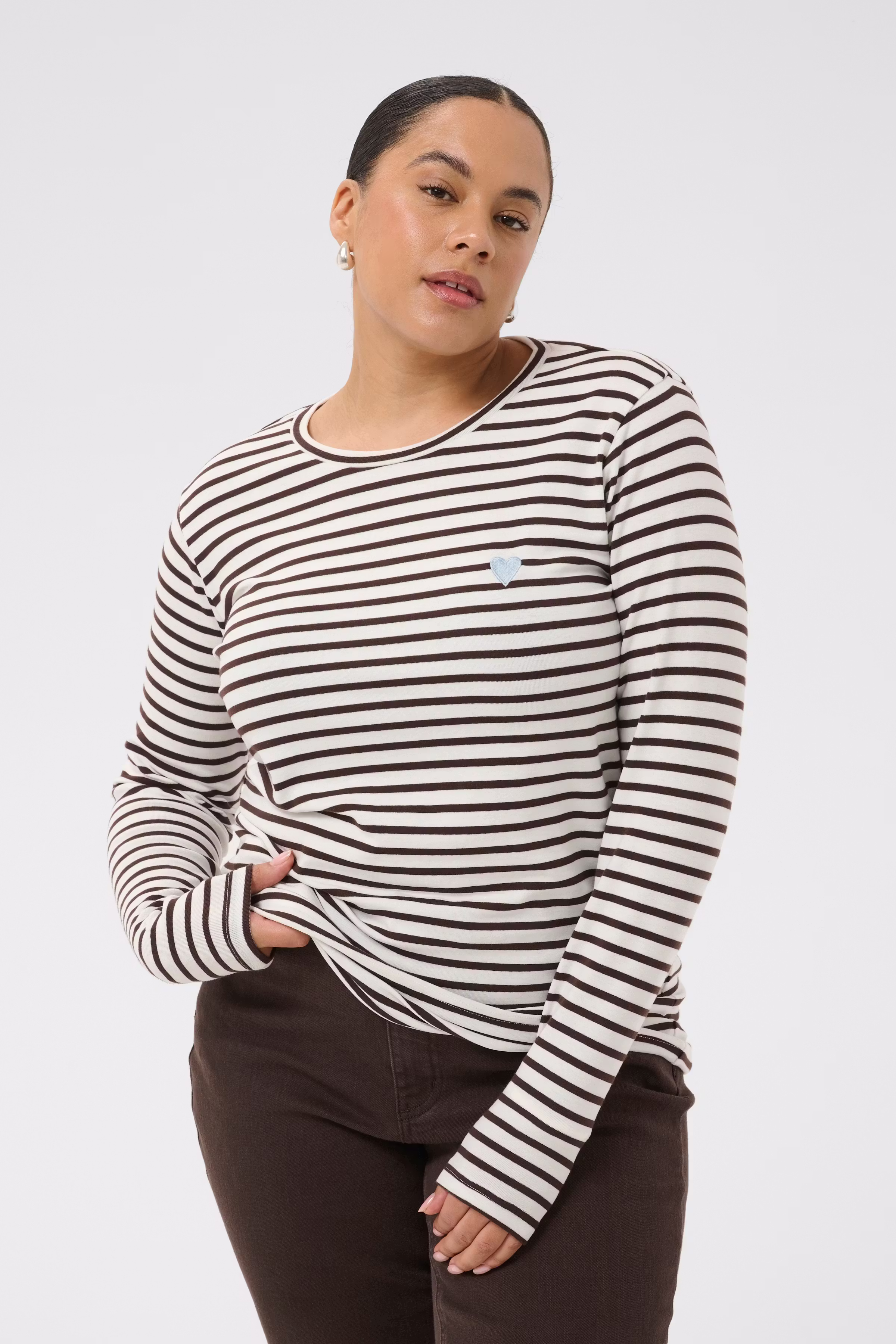 KClia Stribet Langærmet T-shirt LOOKBOOK FRONT 10580179-109660