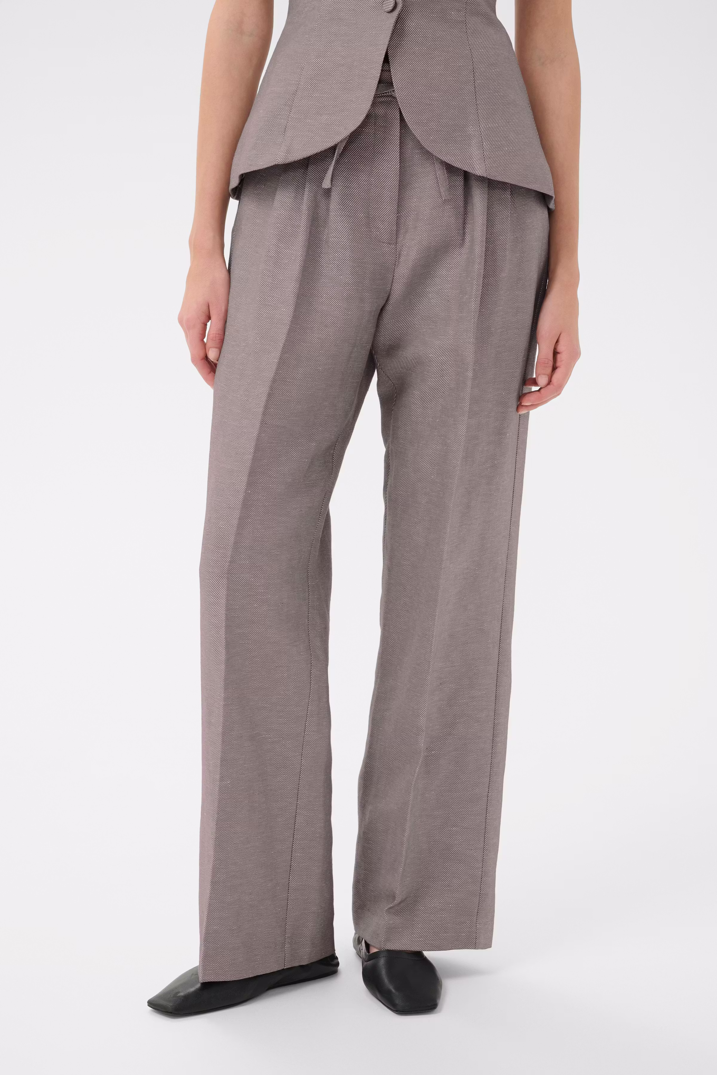 KBVia Bukser i hørblanding LOOKBOOK FRONT 10105476-1852061