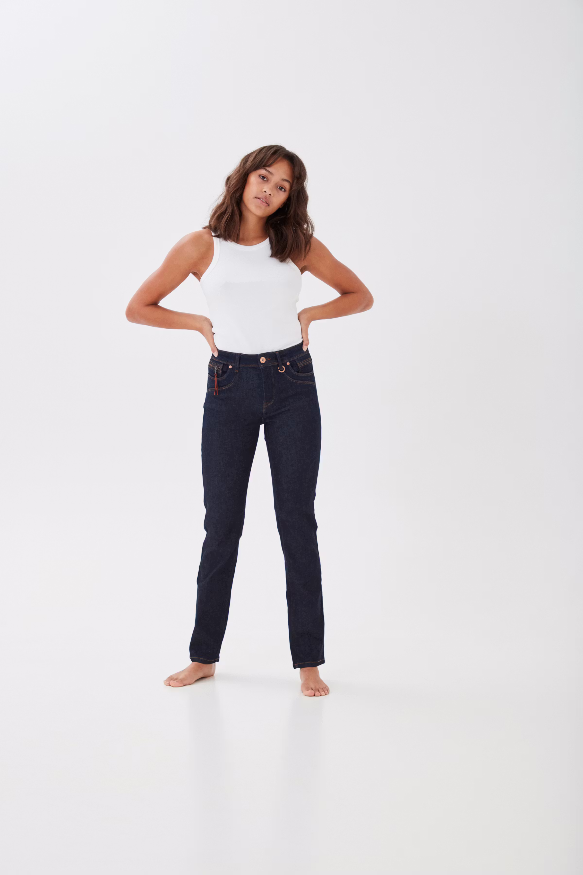 PZKAROLINA HW Jeans Straight Leg LOCATION NONE 50205580-200007