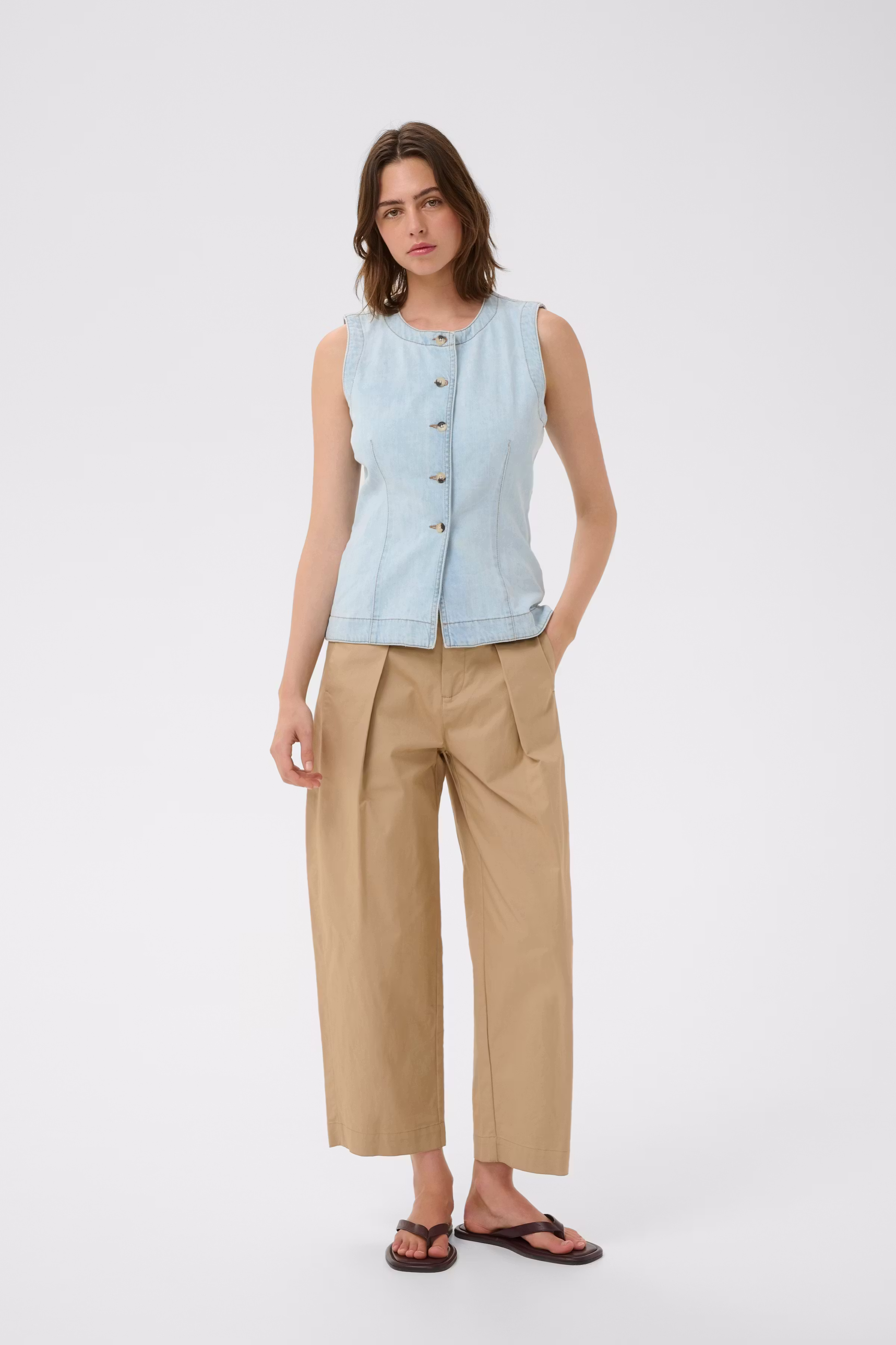 ELLYIW Denim Waistcoat Blouse LOOKBOOK FRONT 30112549-900006621