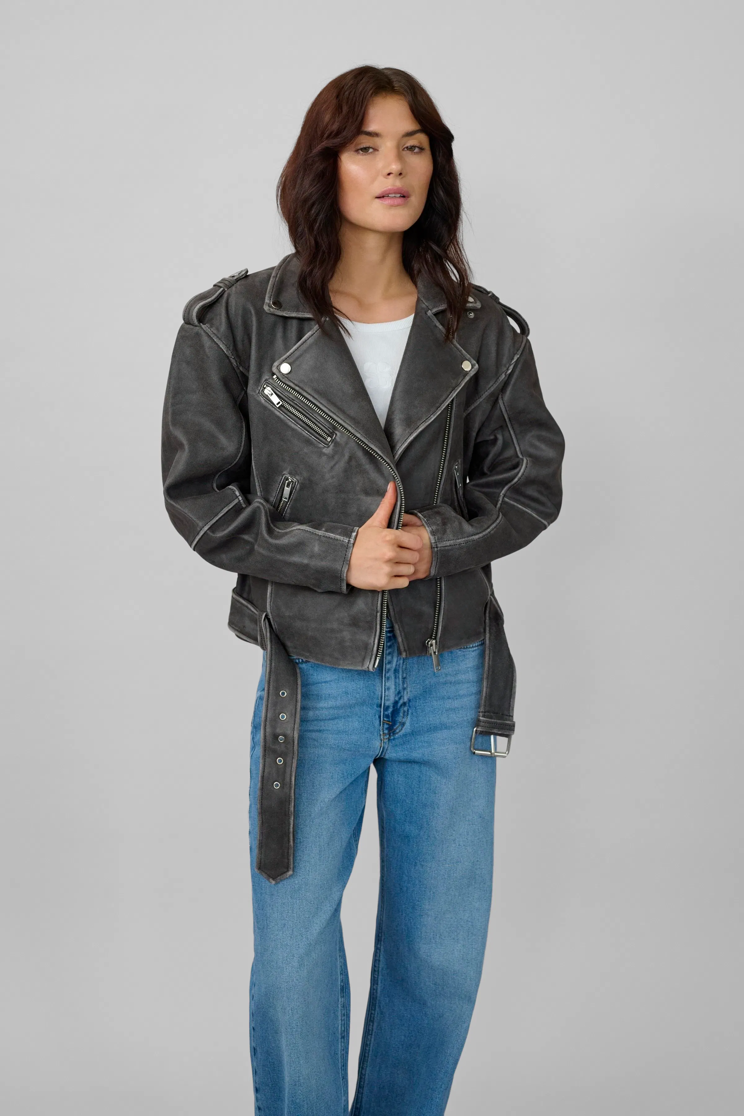 OllyMW Suede Jacket in delicioso / brown goat suede