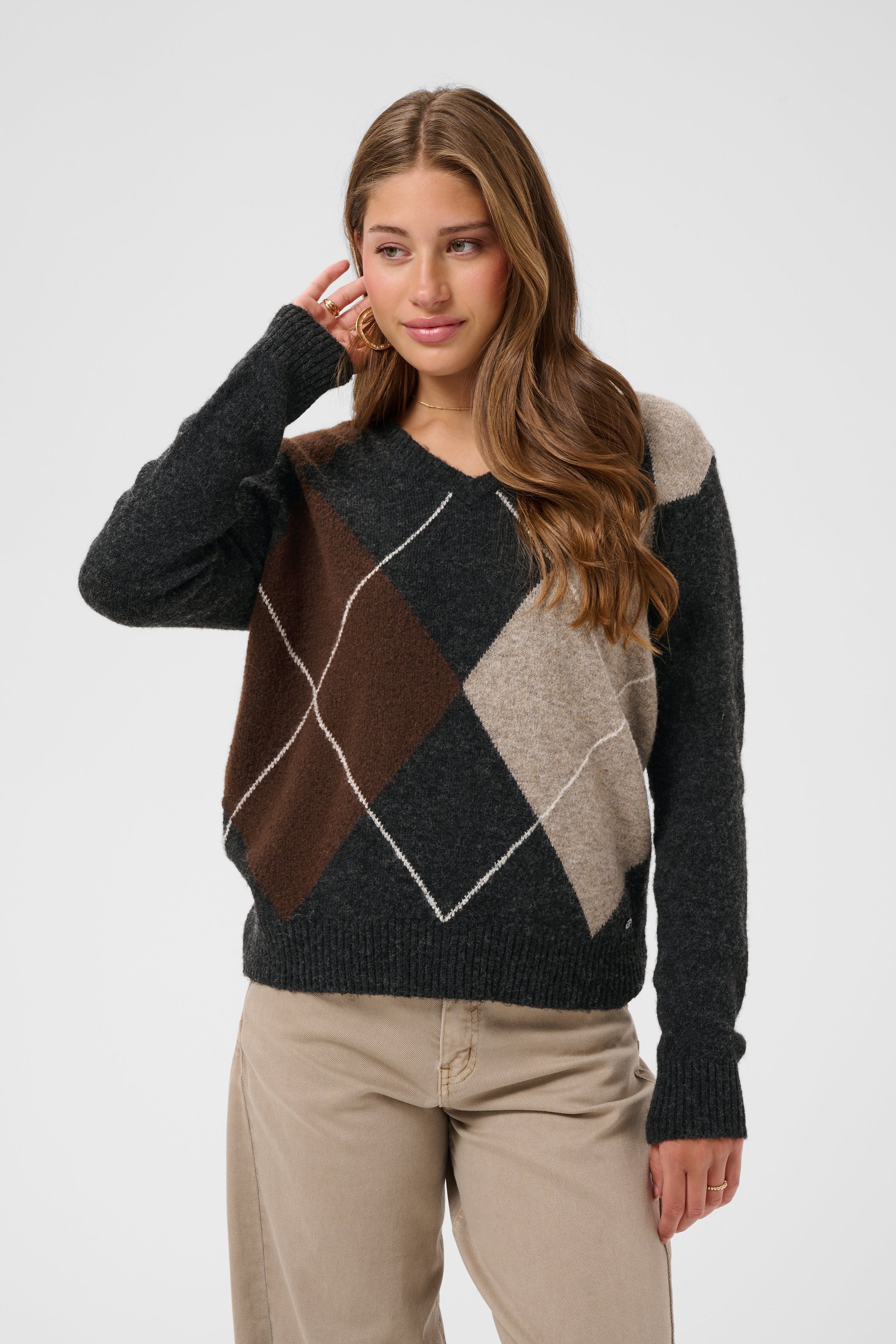 CRHope Argyle striktrøje LOOKBOOK FRONT 10615298-100120
