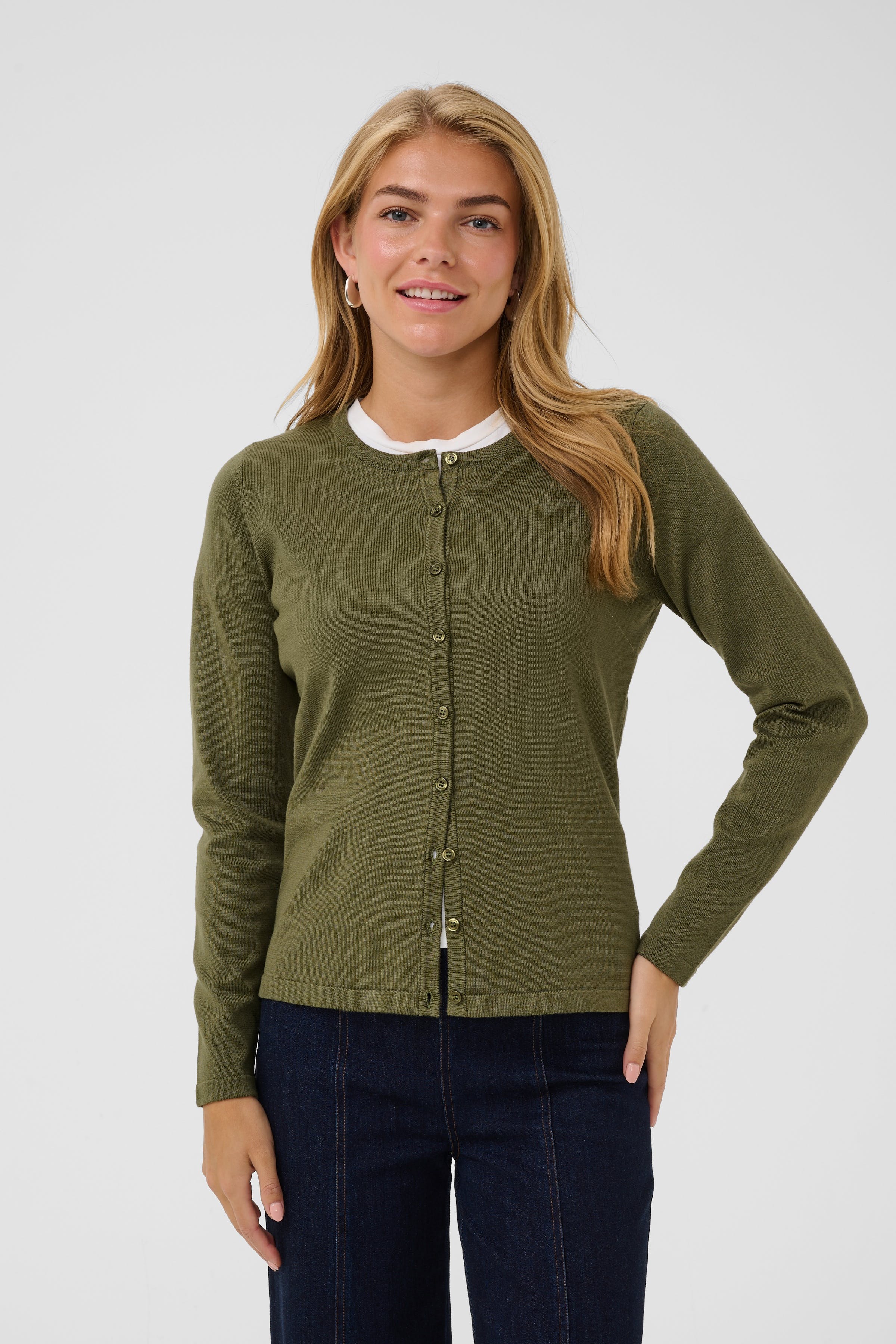 MilaSZ R-Neck Cardigan LOOKBOOK FRONT 30500005-1804201