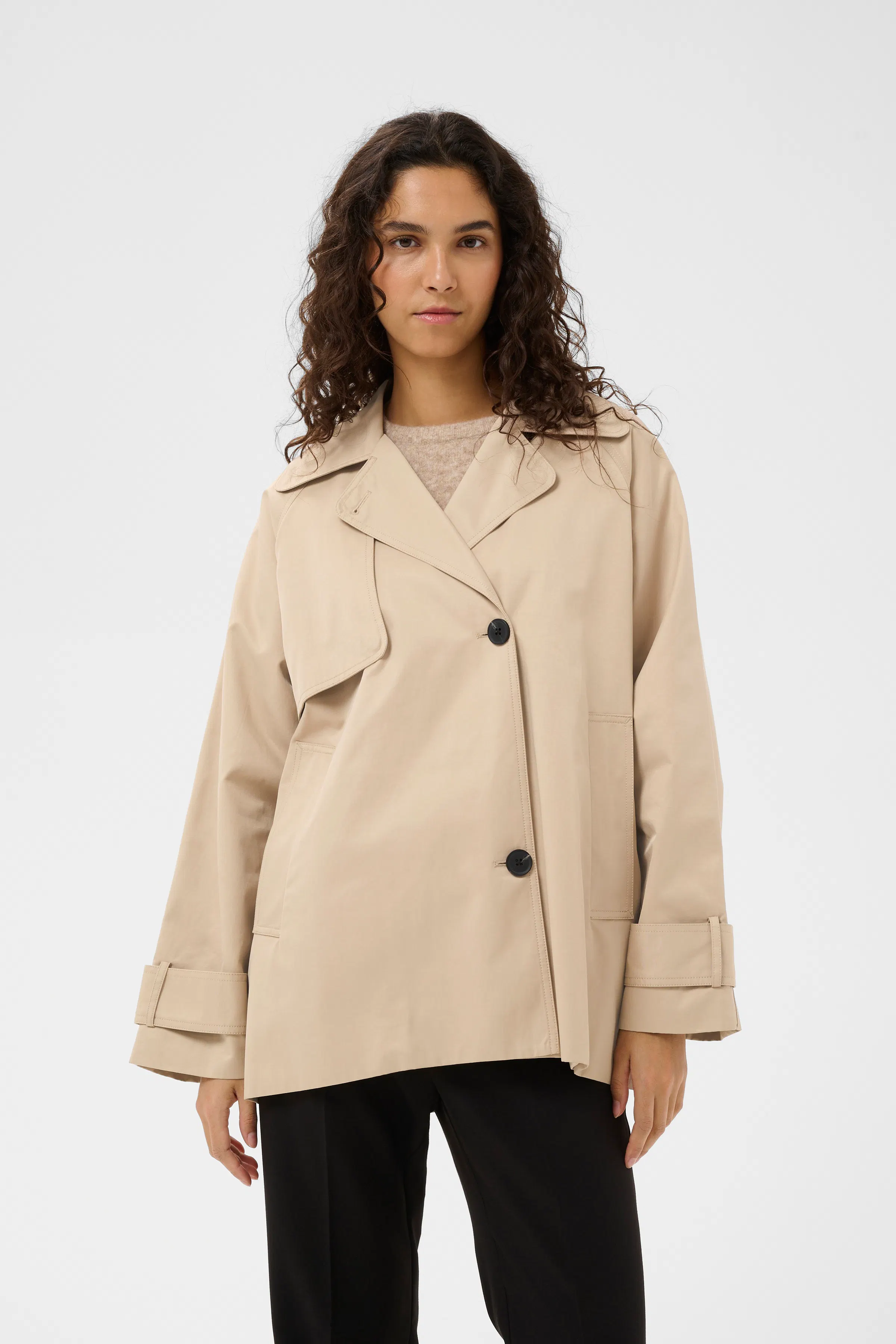 UlrykaIW Sailor Coat in haze melange / nature colour