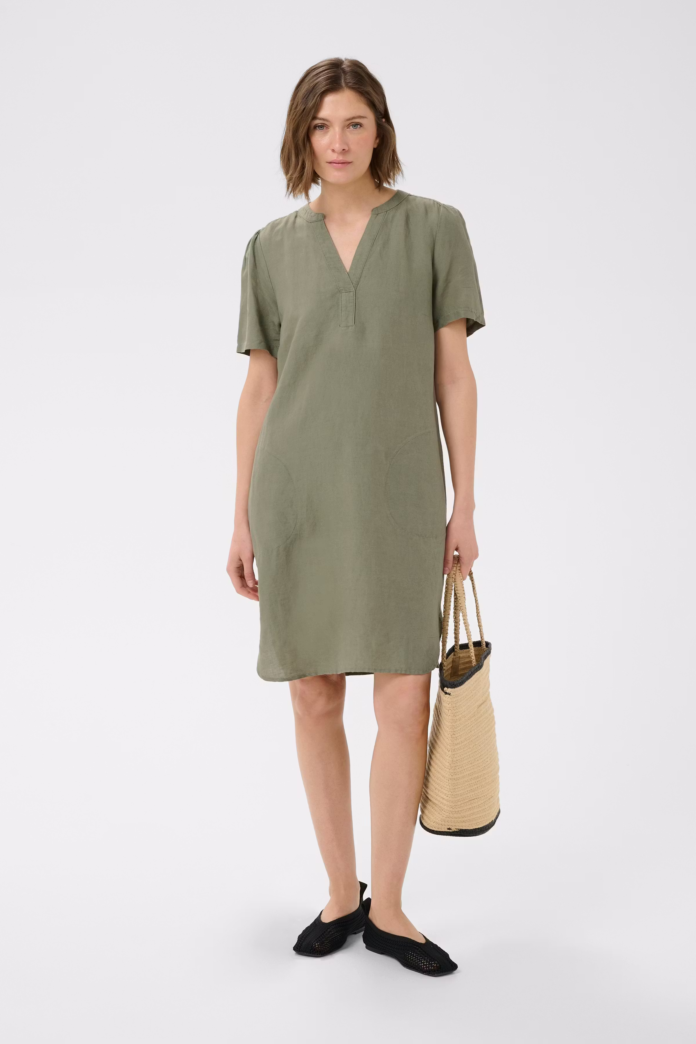 AminasePW Hør Kjole LOOKBOOK FRONT 30309571-170613