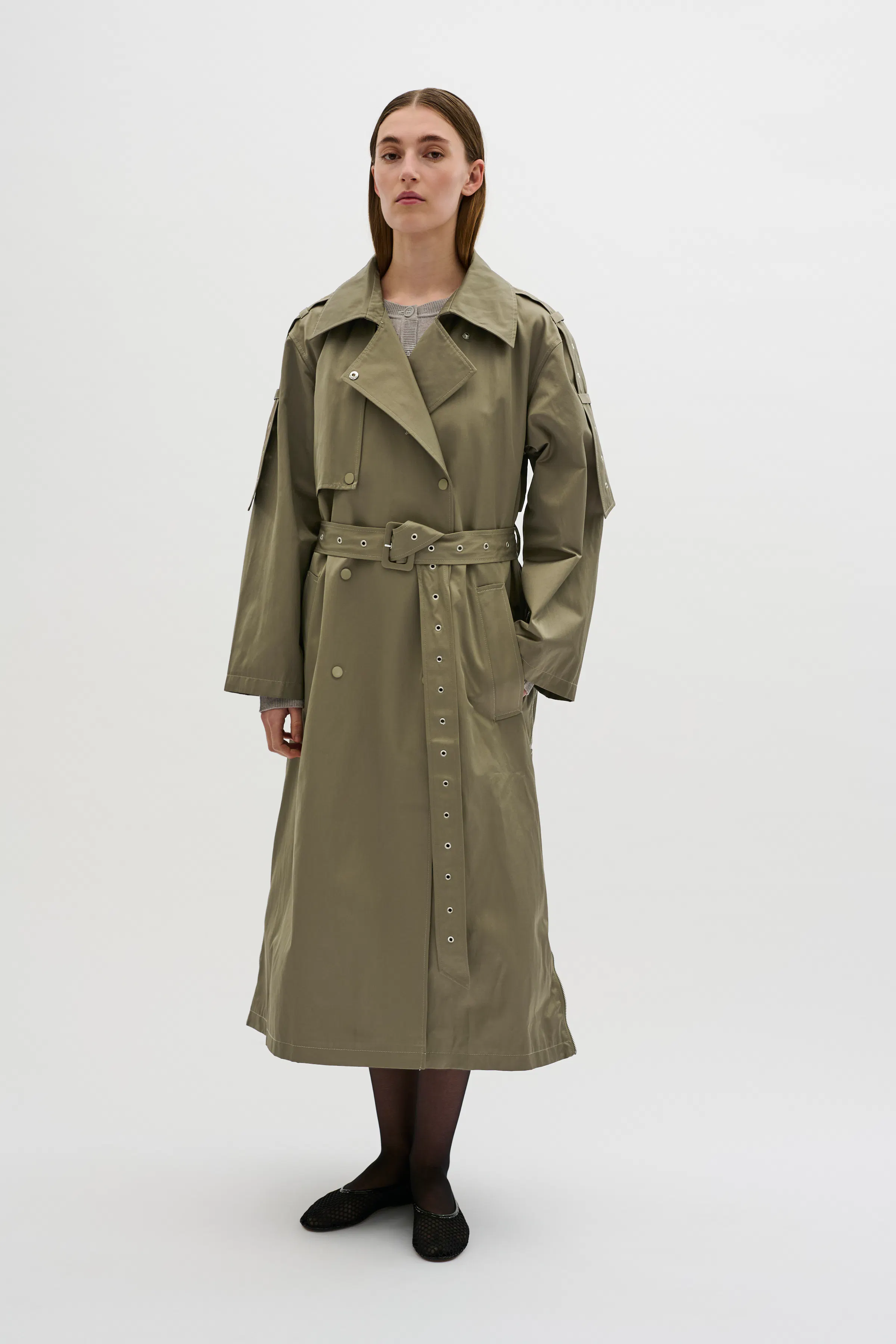 KBDana Trenchcoat in chinchilla / nature cotton