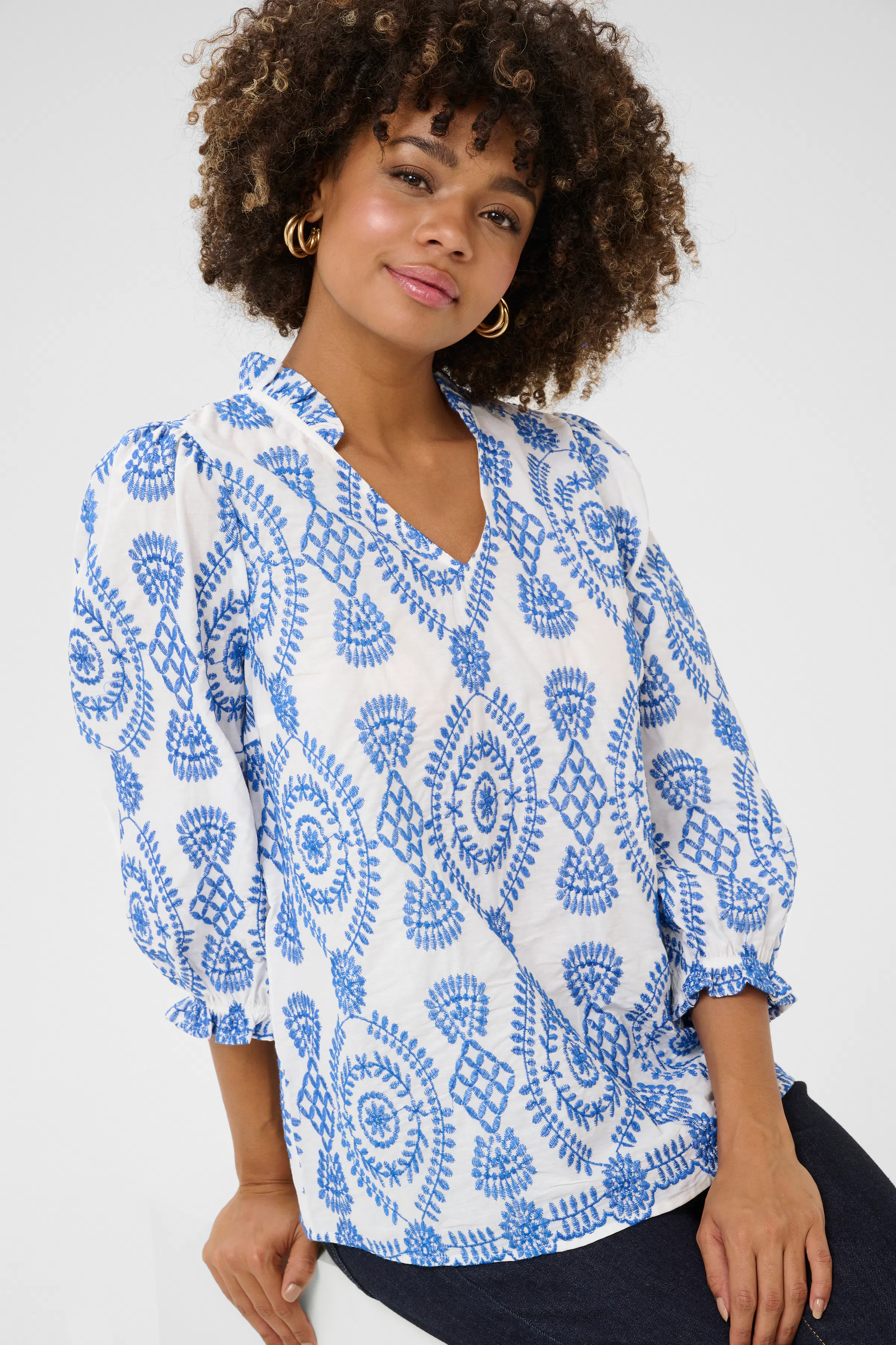 CUtia Bluse med broderi LOOKBOOK DETAIL 50109439-107877