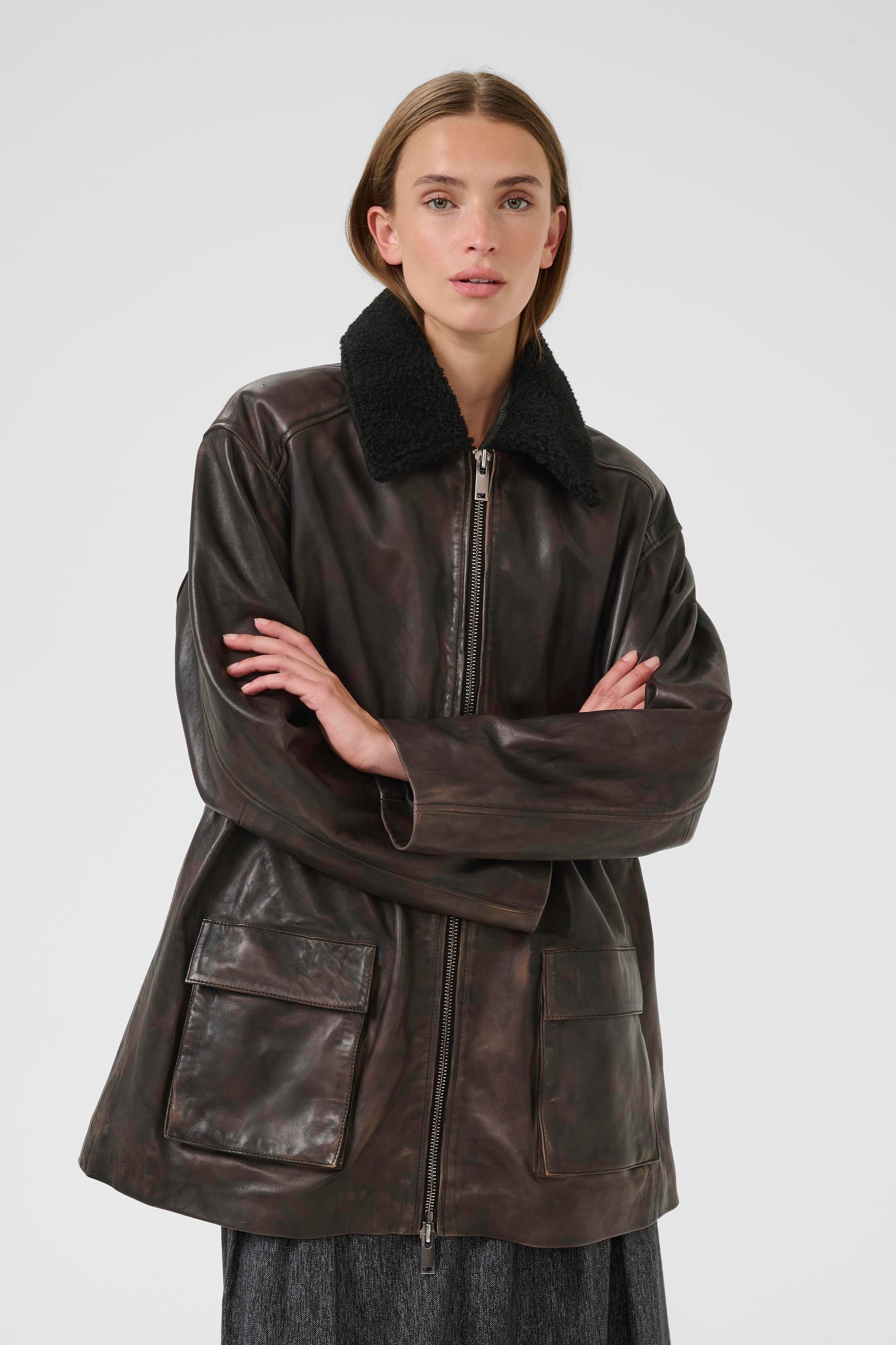 KBBrooklyn Leren jas LOOKBOOK FRONT 10105607-191015