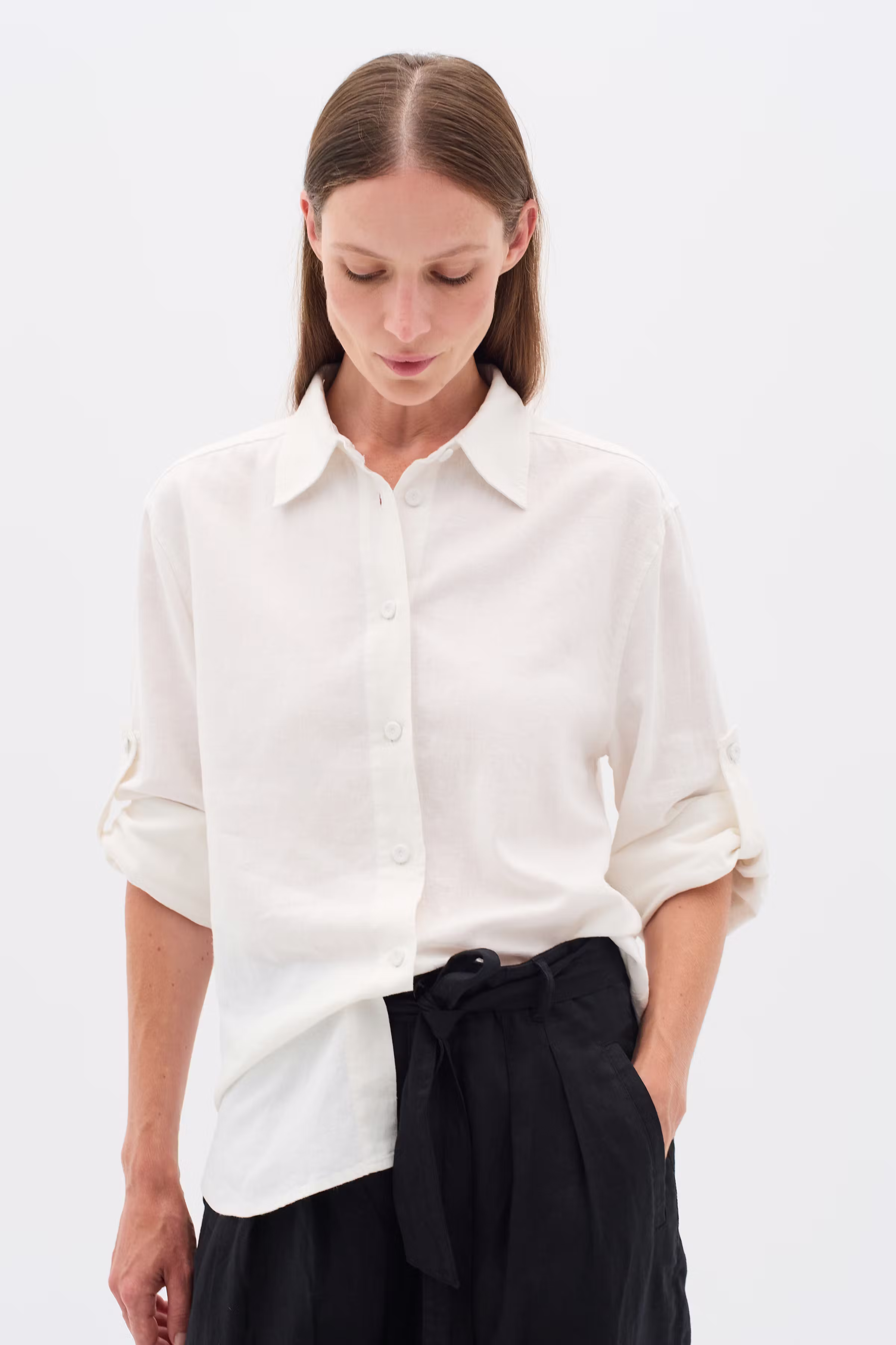 RimoneIW Hør Skjorte LOOKBOOK FRONT 30110367-300001