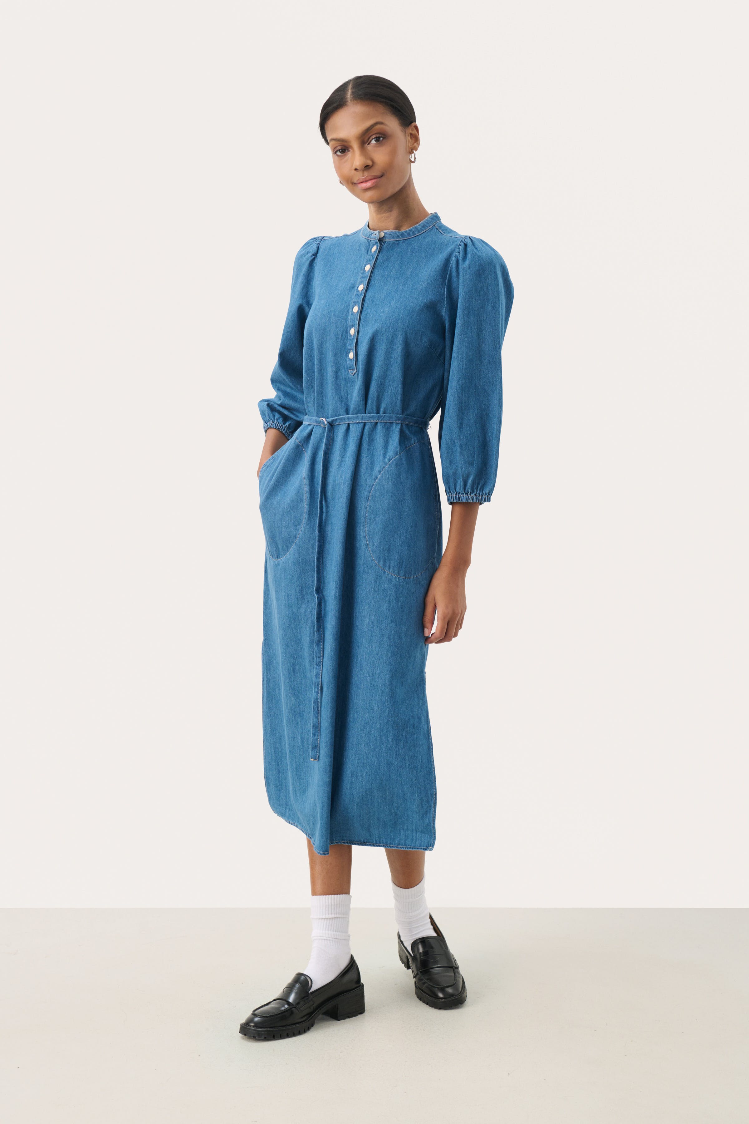 part two denim dress Part Two PWFREJA - Jeanskleid - medium blue denim/blue denim