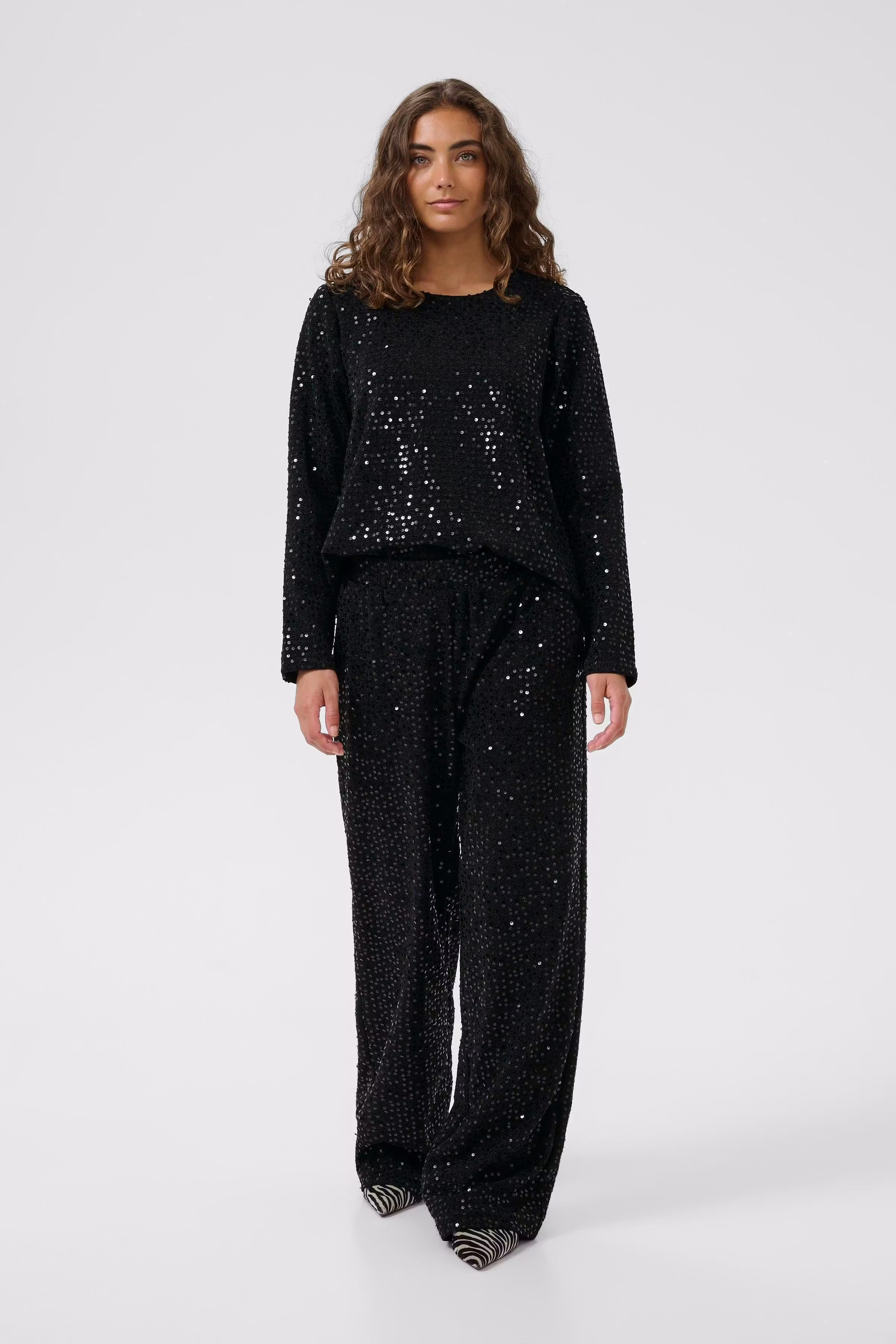 CUtamera Sequin trousers LOOKBOOK FRONT 50112369-500012