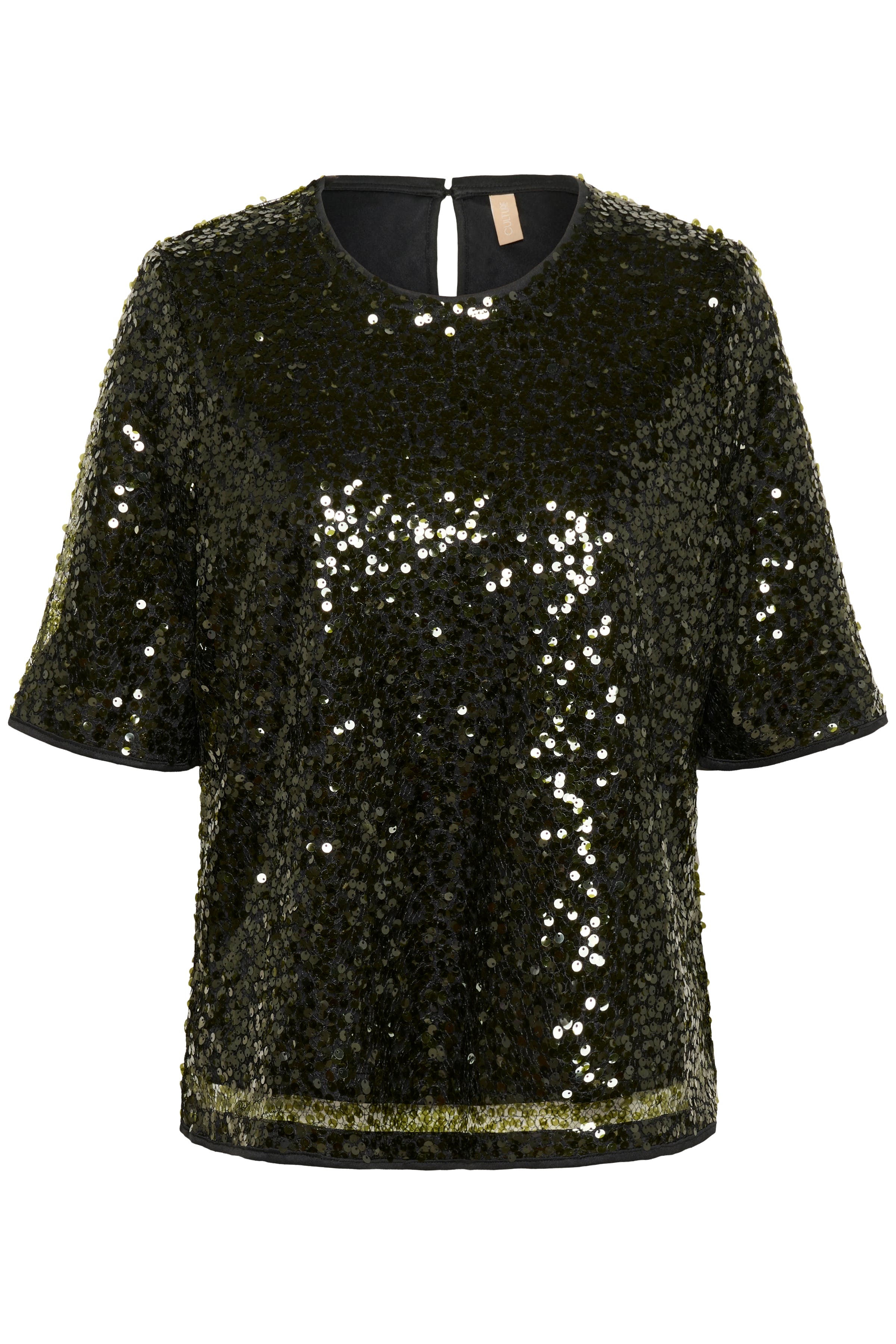 CUmelia Dark green Sequin blouse PACK FRONT 50112479-190515