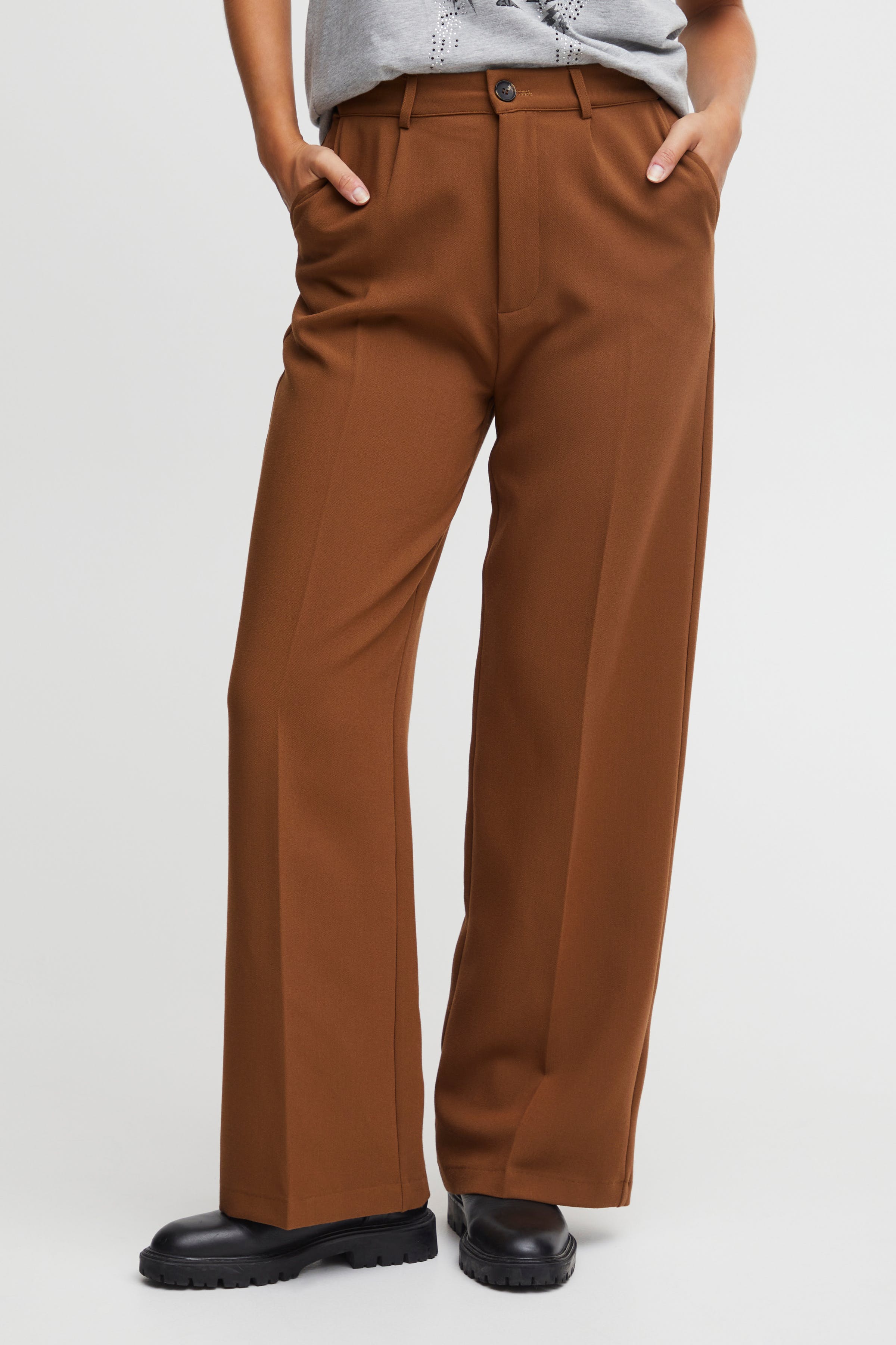 PZBEVERLY High Waist Full Length Wide Leg Broek LOOKBOOK FRONT 50207673-181027