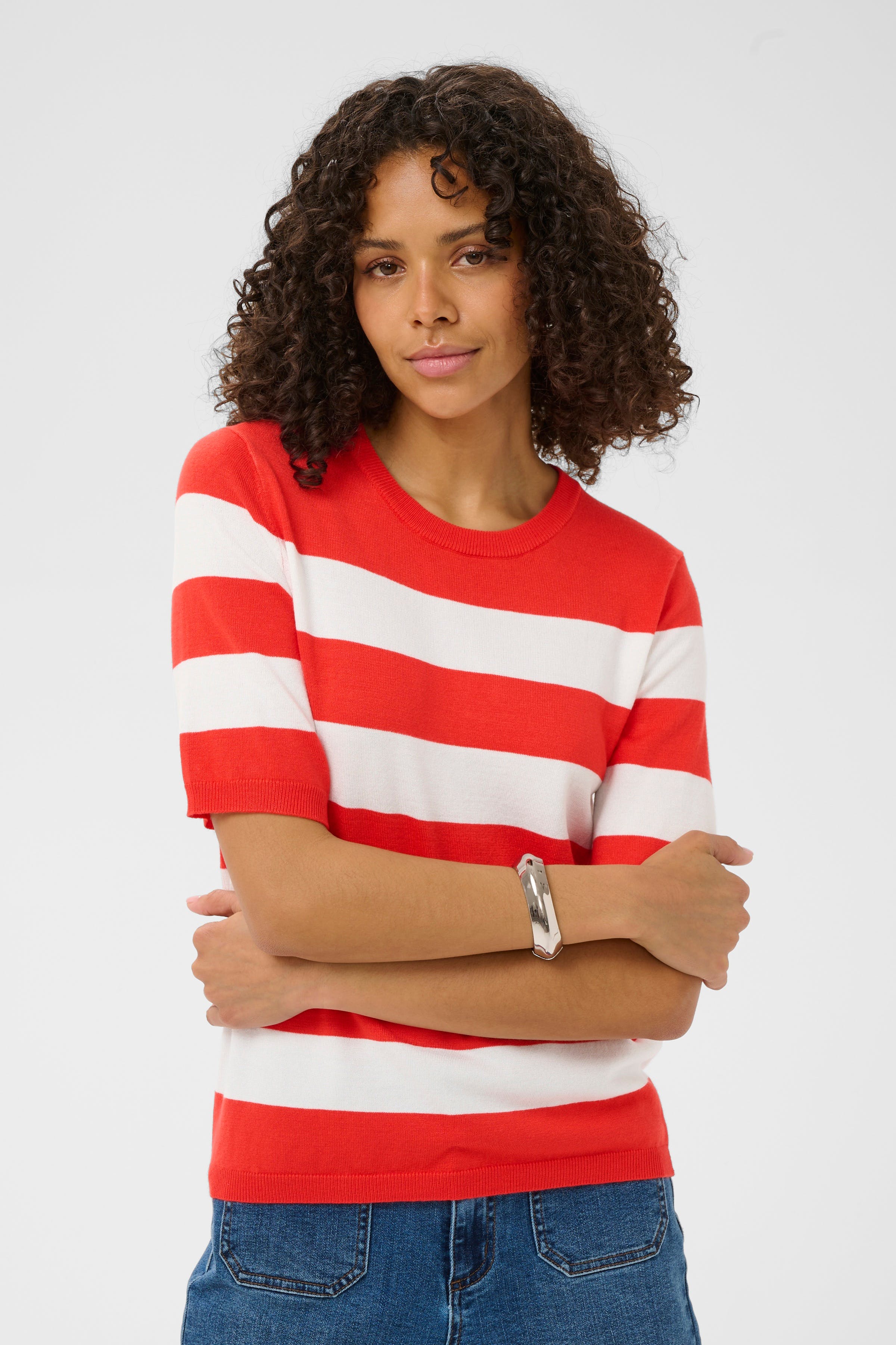 KAlizza Pullover in black / turtledove stripe colour | KAFFE Clothing