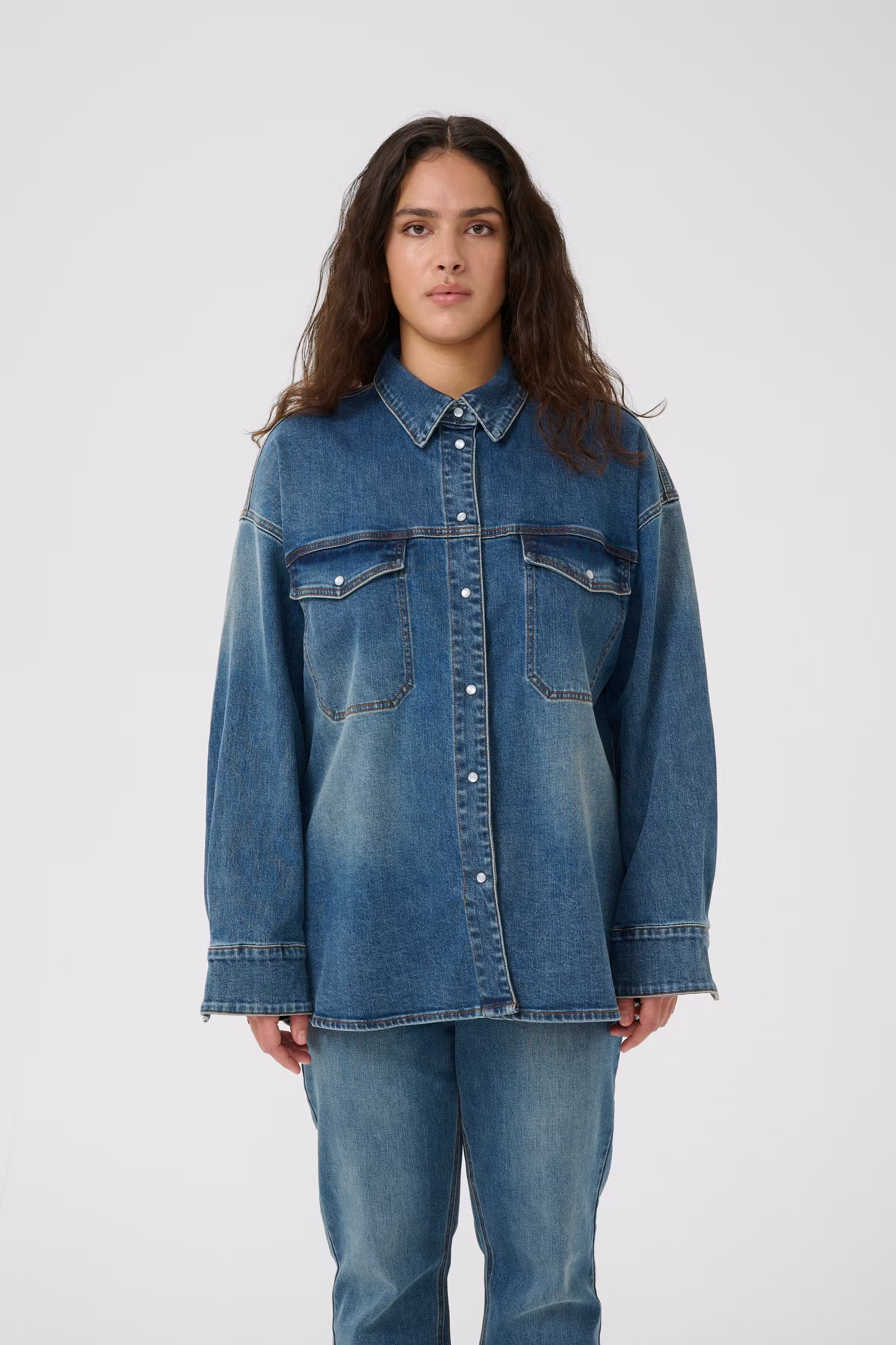 GZviva Denimskjorte LOOKBOOK FRONT 10910575-108303