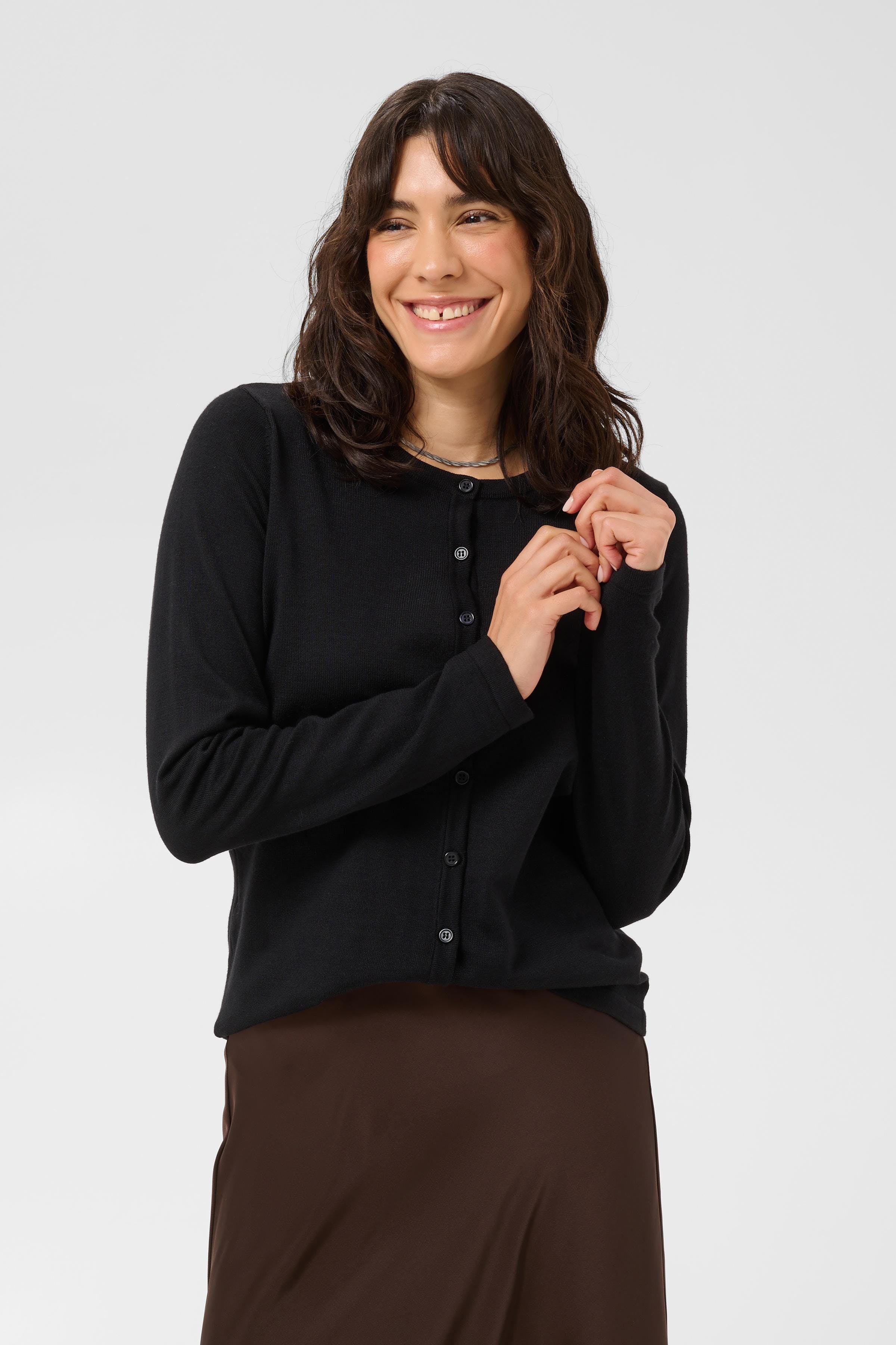 MilaSZ R-Neck Cardigan LOOKBOOK FRONT 30500005-0001