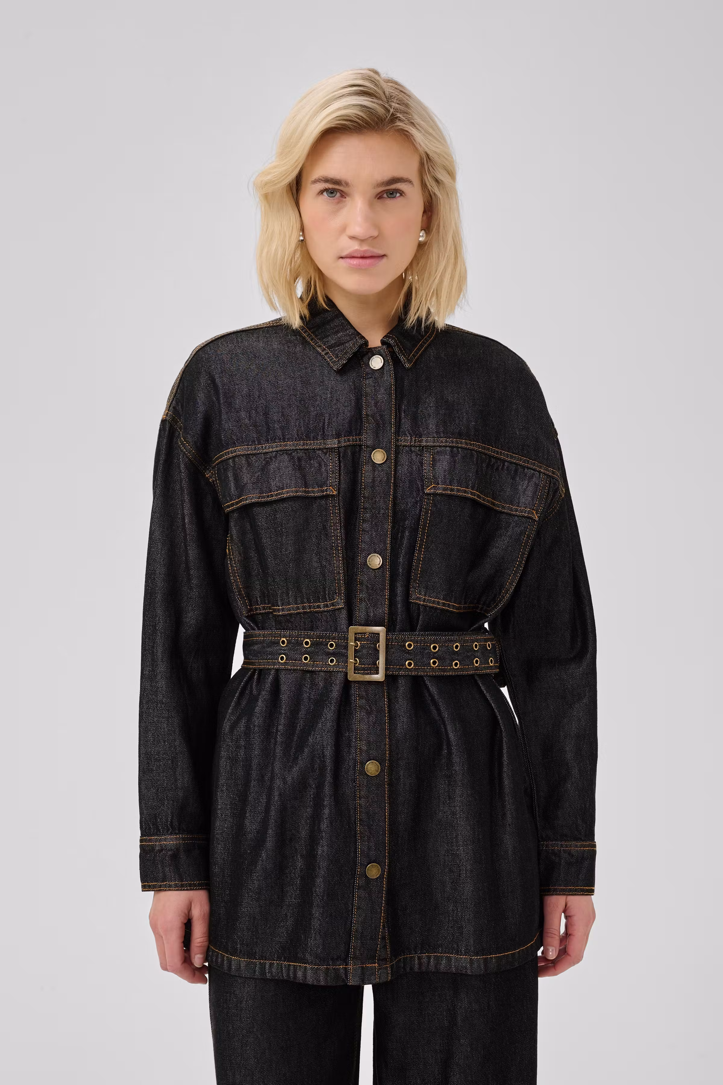 MWNessie Denimskjorta LOOKBOOK FRONT 10705491-100073