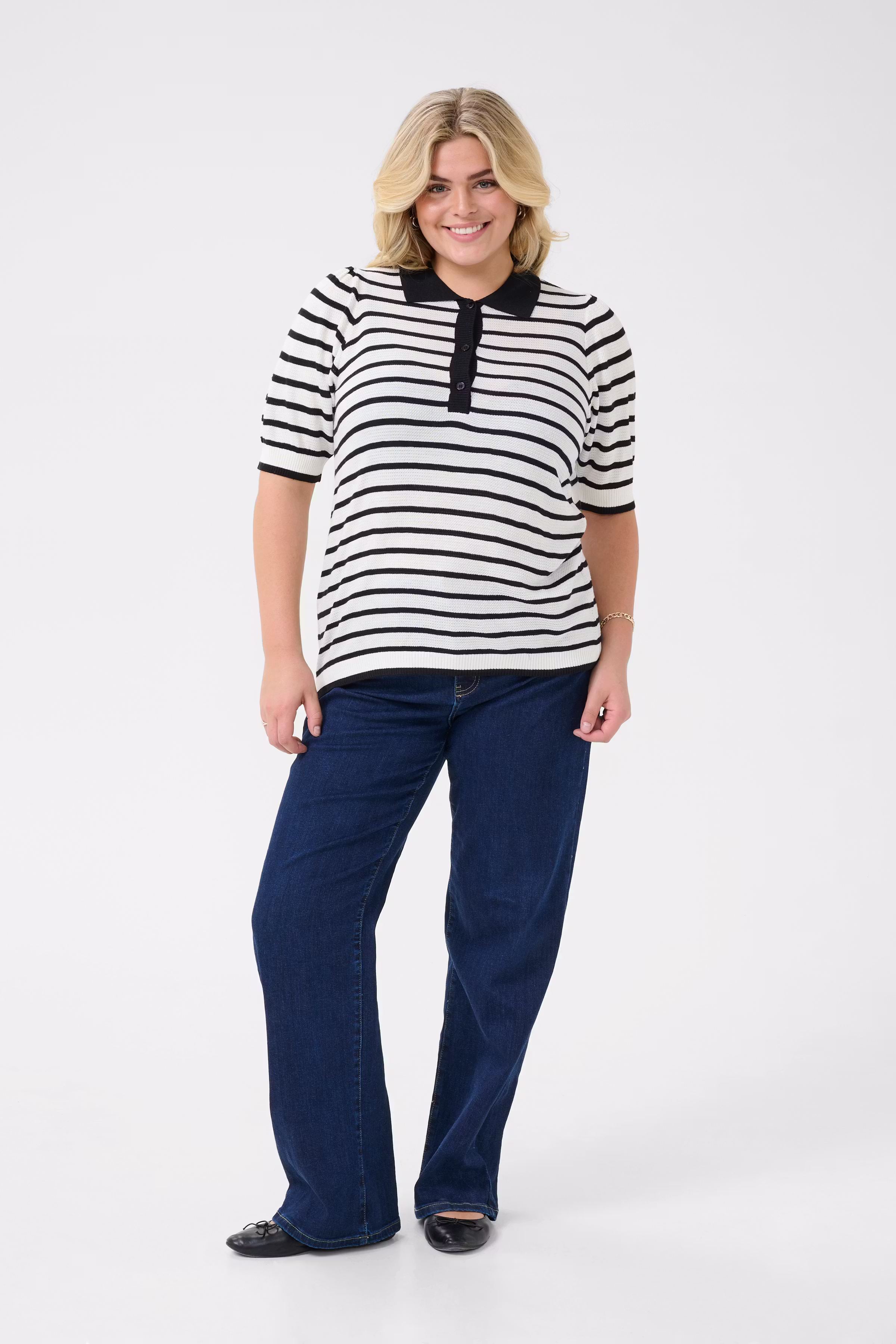 KCamana Stribet Poloshirt LOOKBOOK FRONT 10583416-107774