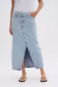 Louis Wrap Lang Denim Nederdel