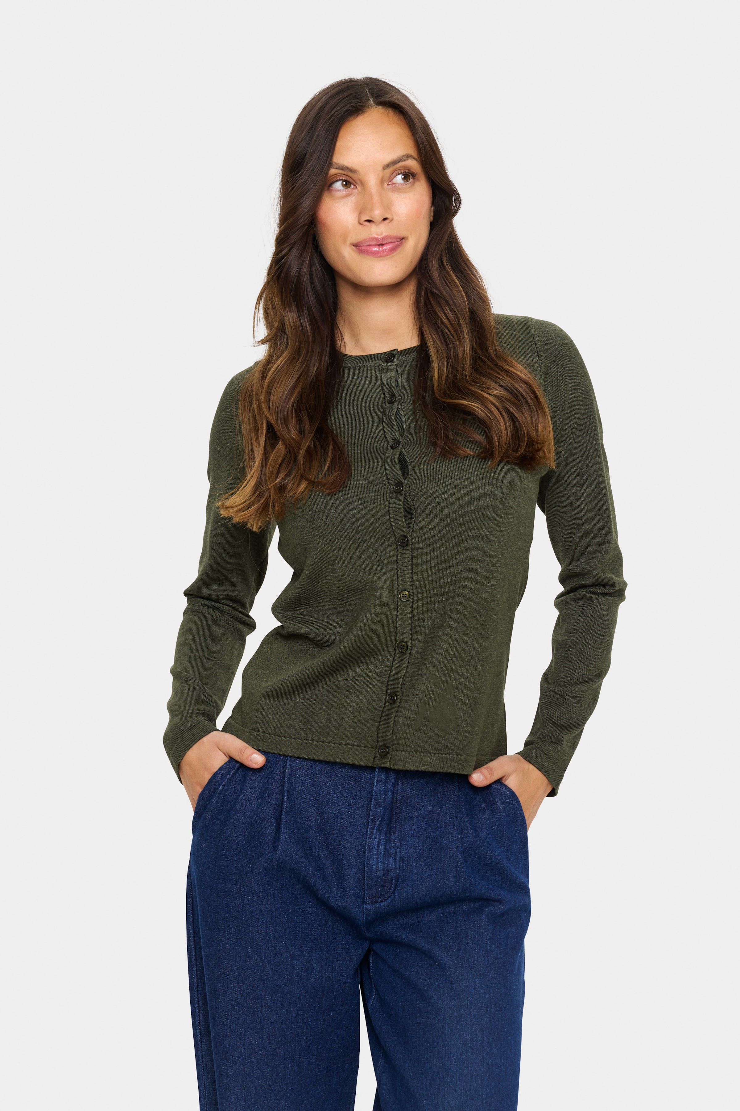 MilaSZ R-Neck Cardigan LOOKBOOK FRONT 30500005-1905151